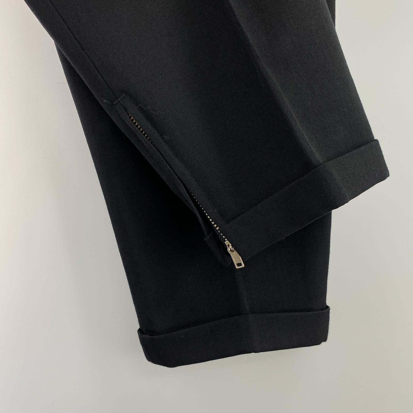 パンツ COMME des GARCONS HOMME PLUS 90s 裾ジップ ウールギャバスラックス M ブラック M ブラック