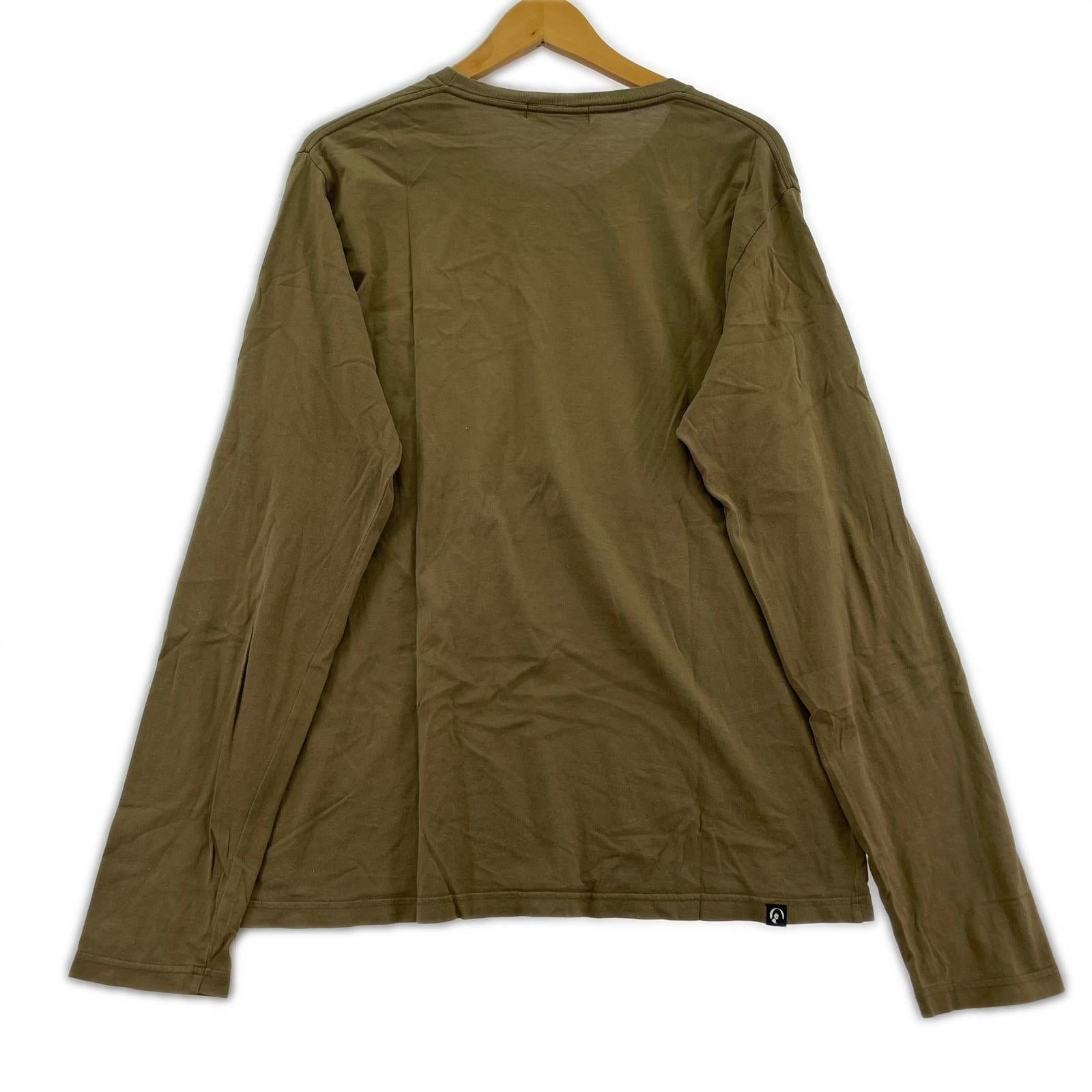 長袖Ｔシャツ L/S ロゴプリントTEE 茶 (L) L ブラウン