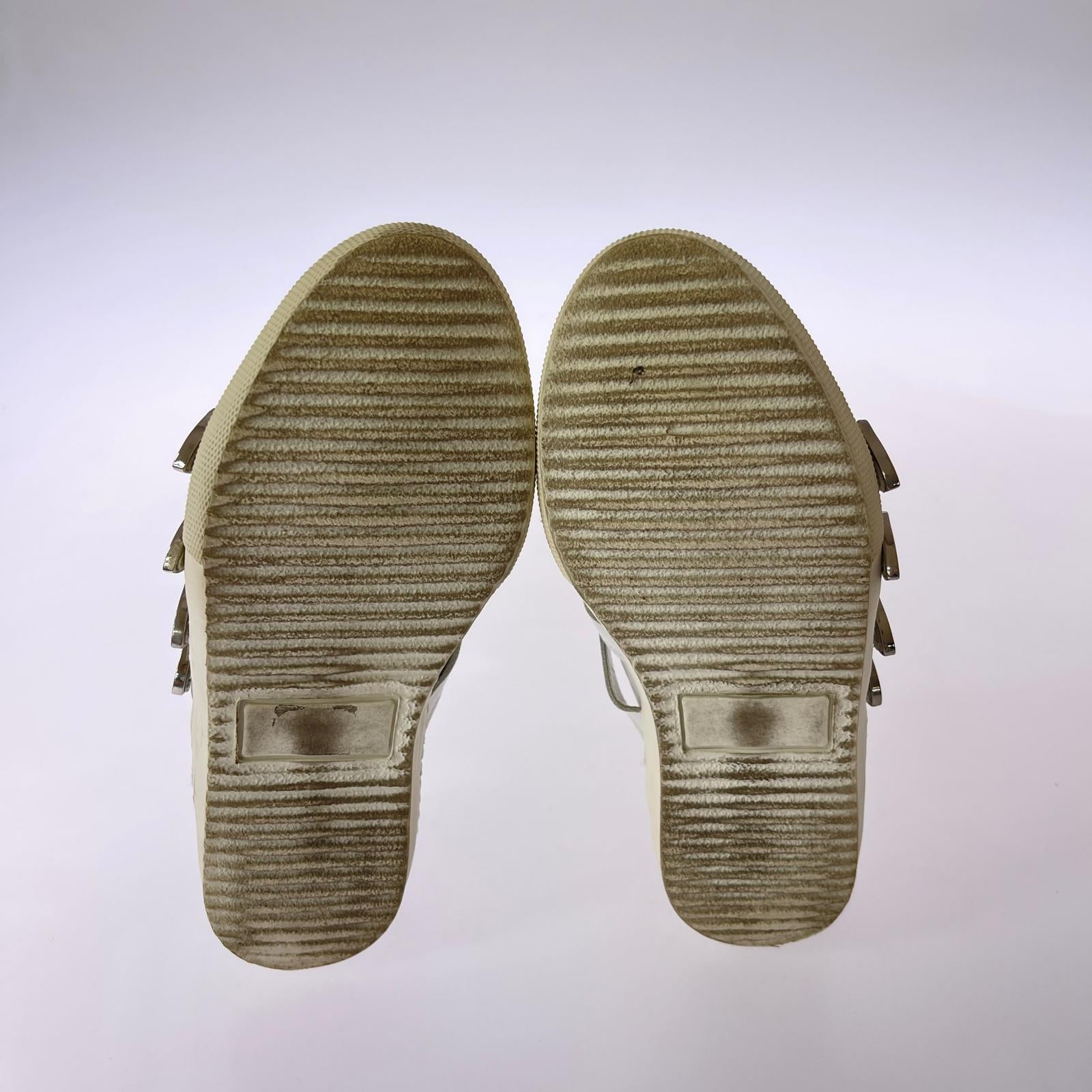 スニーカー ×BEAMS メタルバングルレザースニーカー23.5 ホワイト