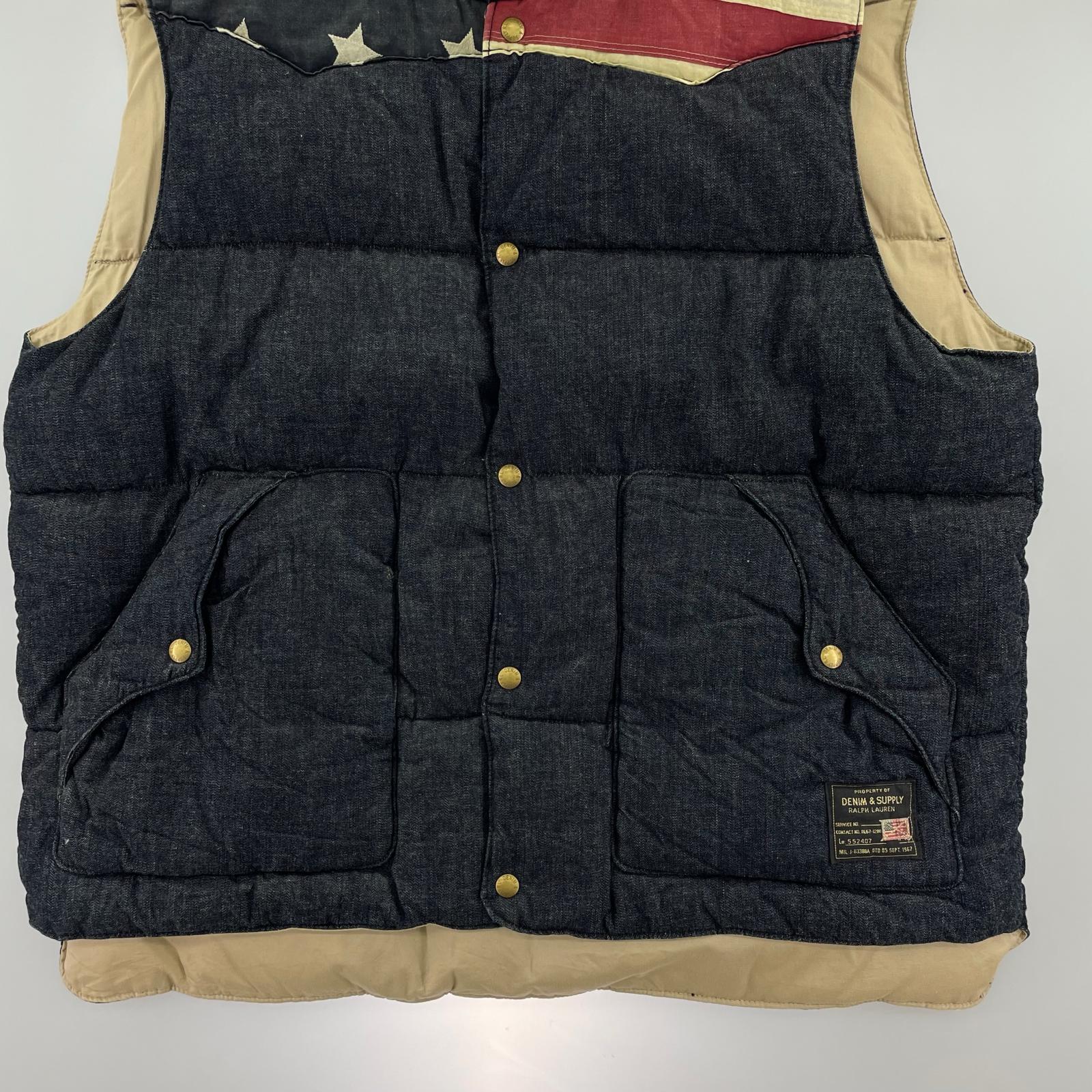 ダウンベスト Denim＆Supply 星条旗柄 ブルー