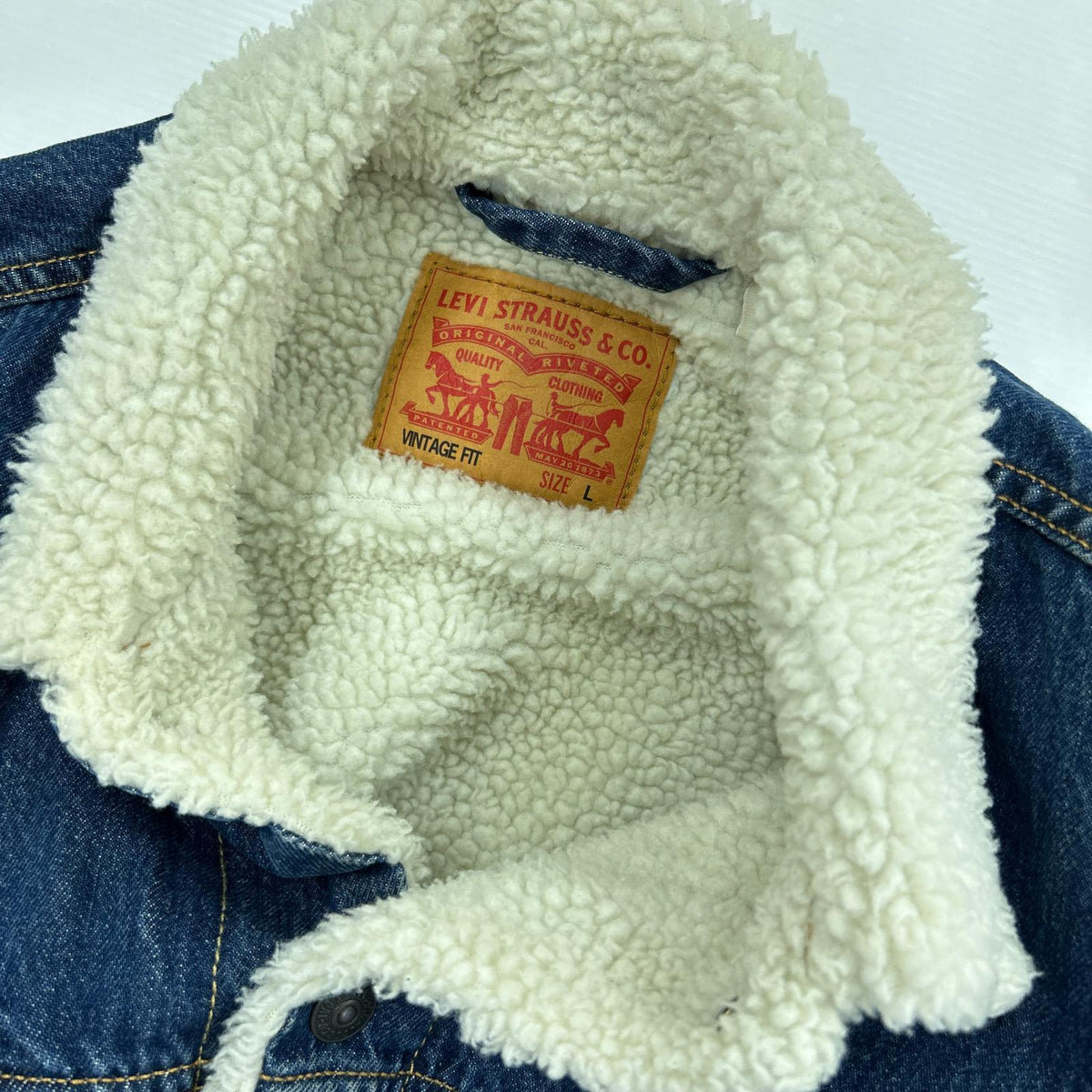 デニムジャケット VINTAGE FIT ﾗﾝﾁｼﾞｬｹｯﾄ　L L ブルー