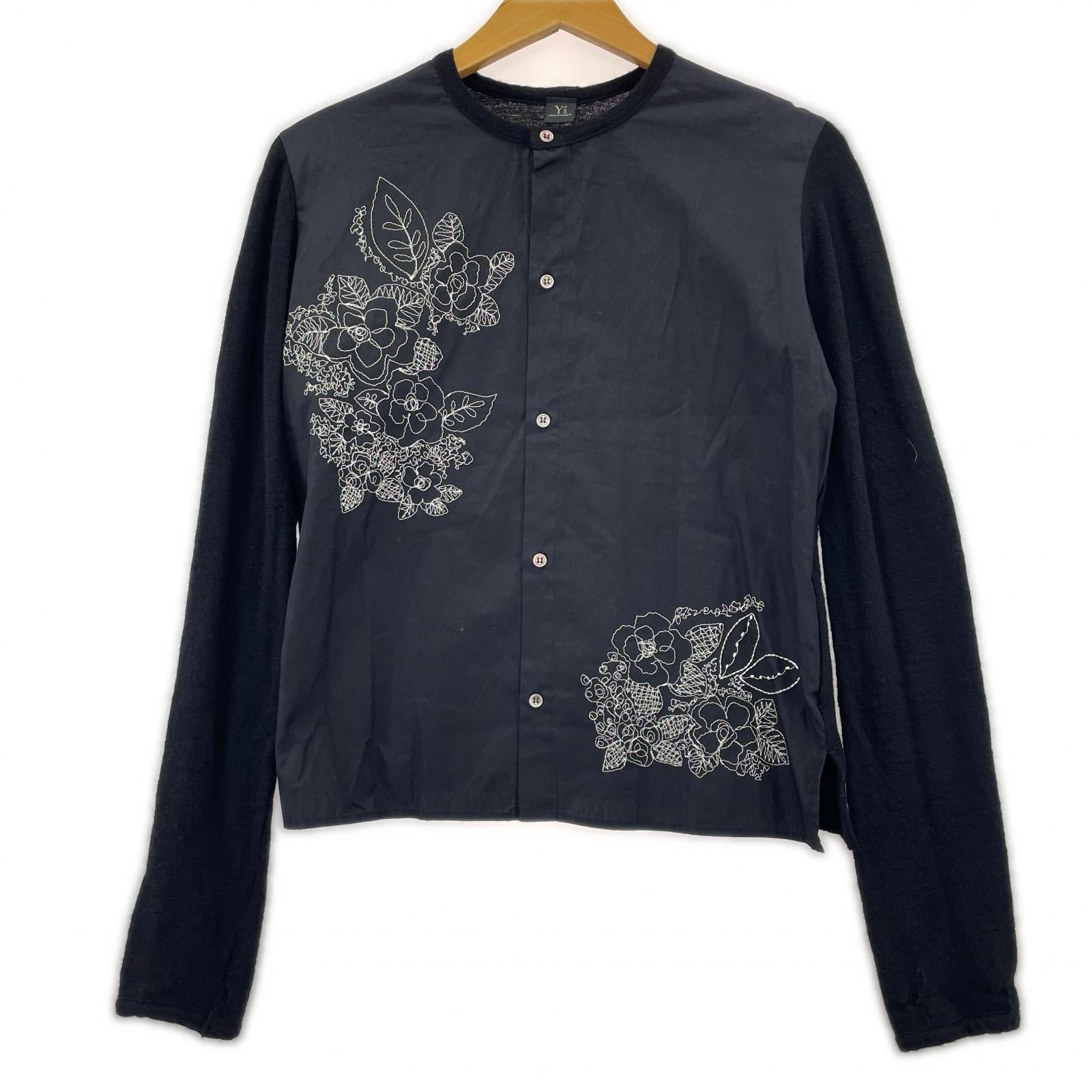 長袖シャツ Flower Stitch Nocoller Shirt 黒 (3) 3 ブラック