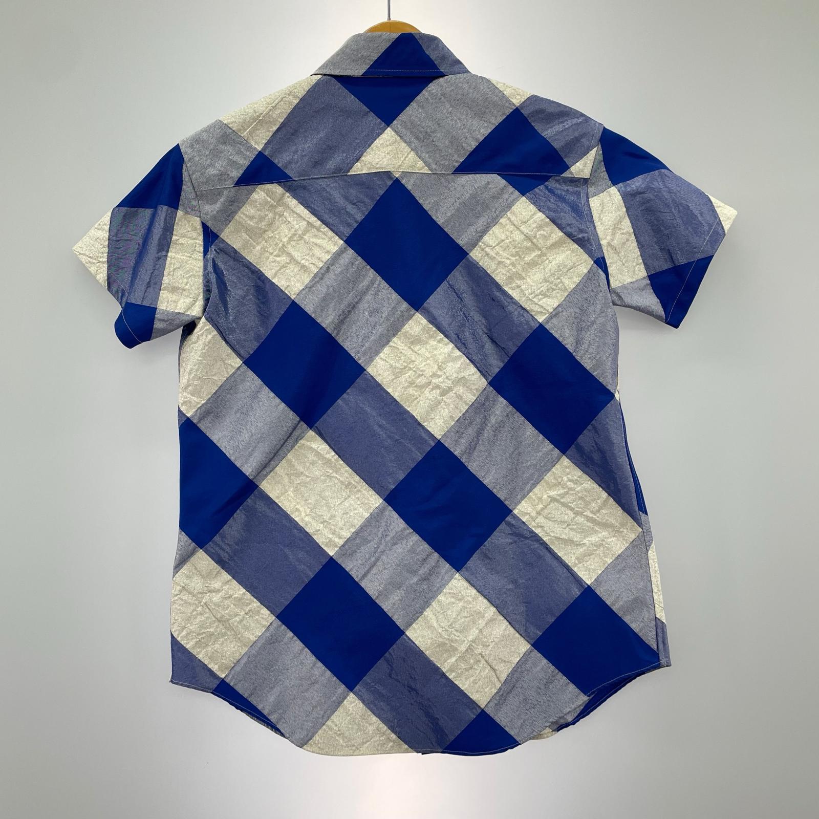 半袖シャツ Polyester argyle Shirt (2) 2 ブルー