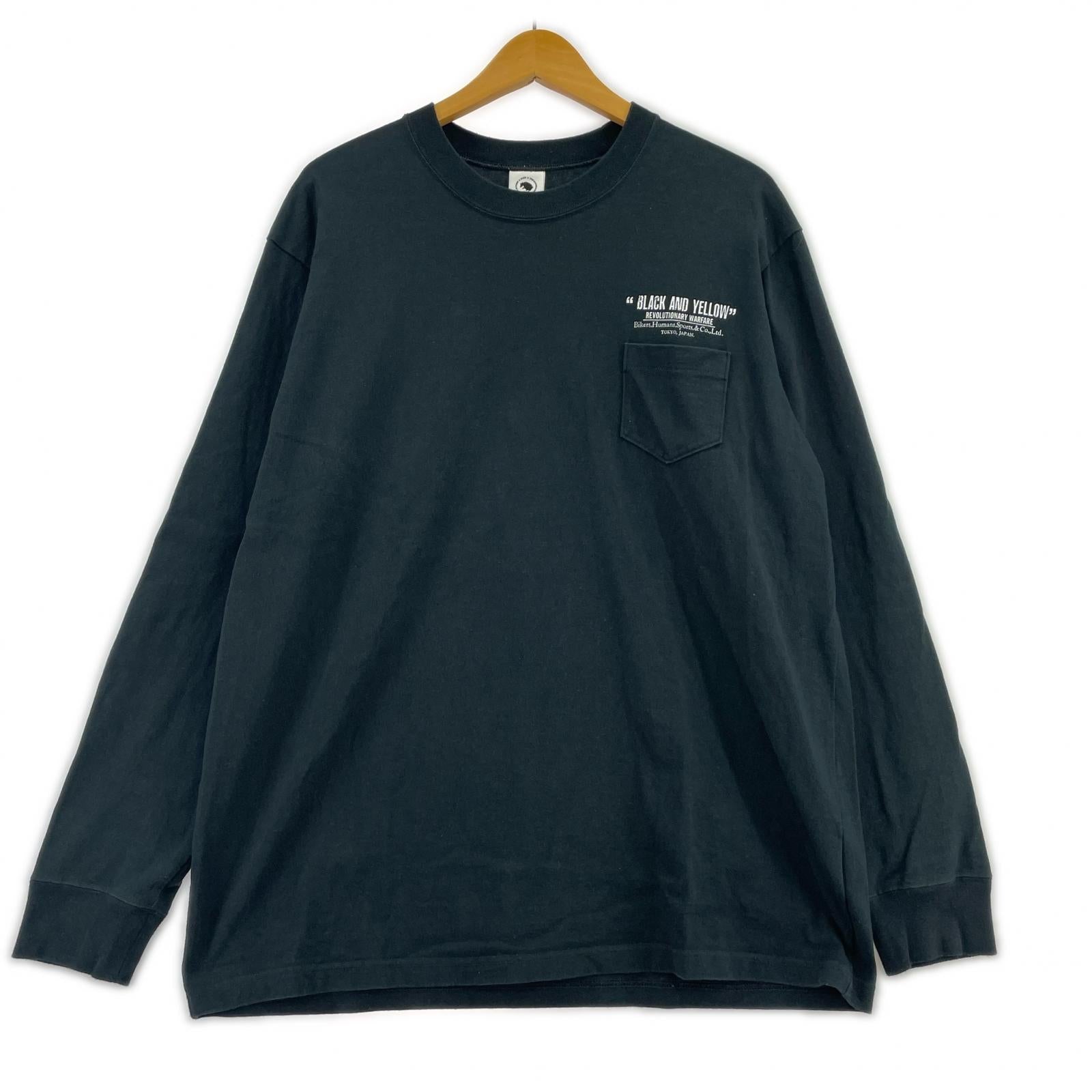 長袖Ｔシャツ BLACK AND YELLOW L/S L ブラック