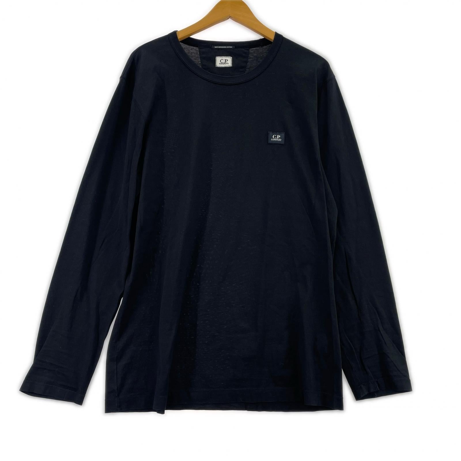長袖Ｔシャツ ワンポイント 後染め M ブラック