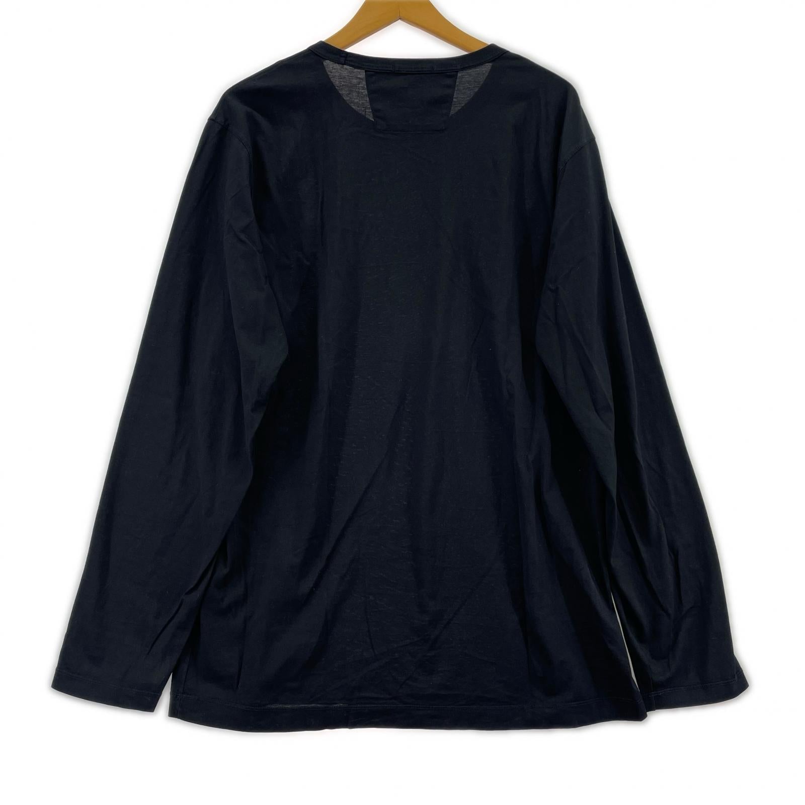 長袖Ｔシャツ ワンポイント 後染め M ブラック