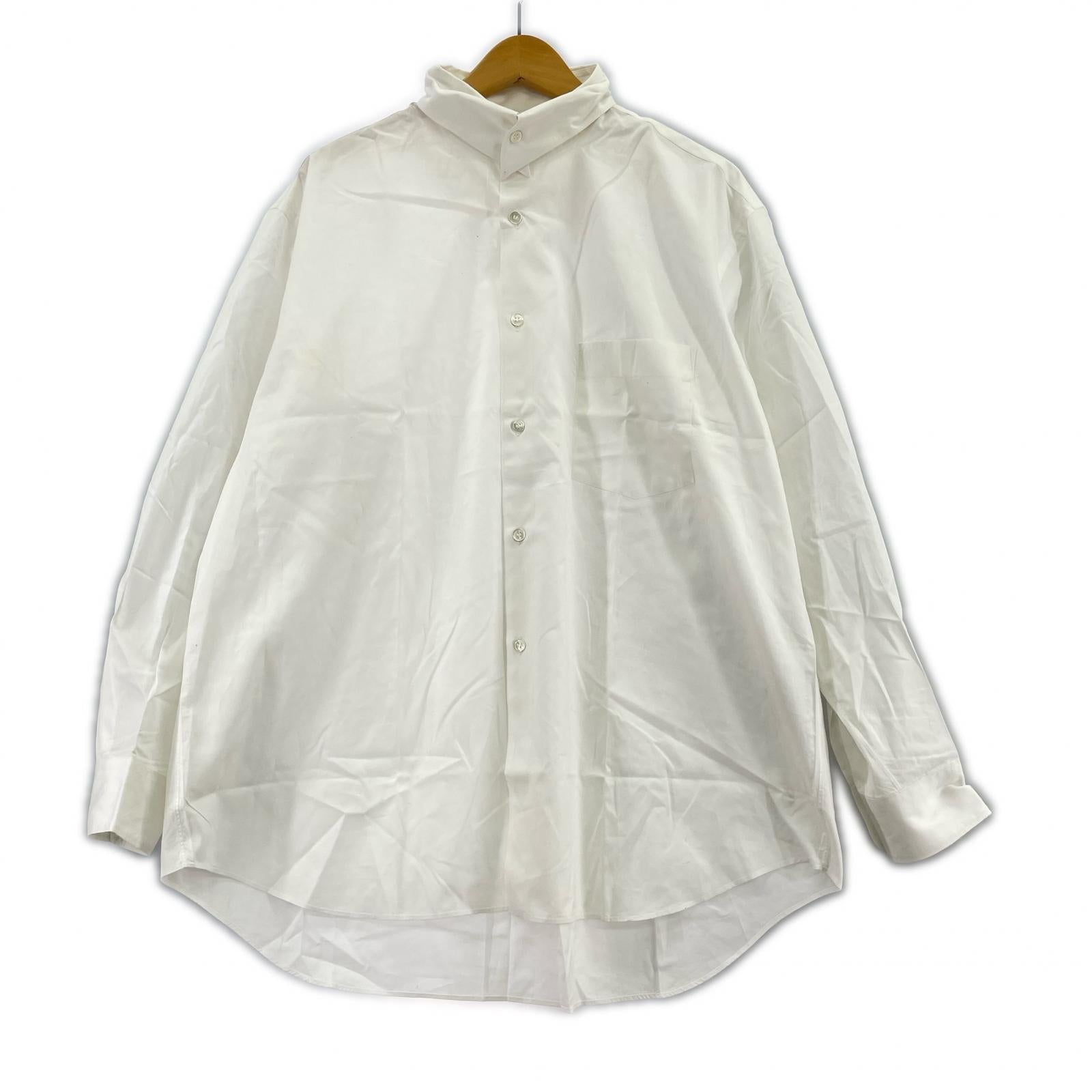 長袖シャツ COMME des GARCONS HOMME PLUS 80s 襟デザイン ドレスシャツ ホワイト ホワイト