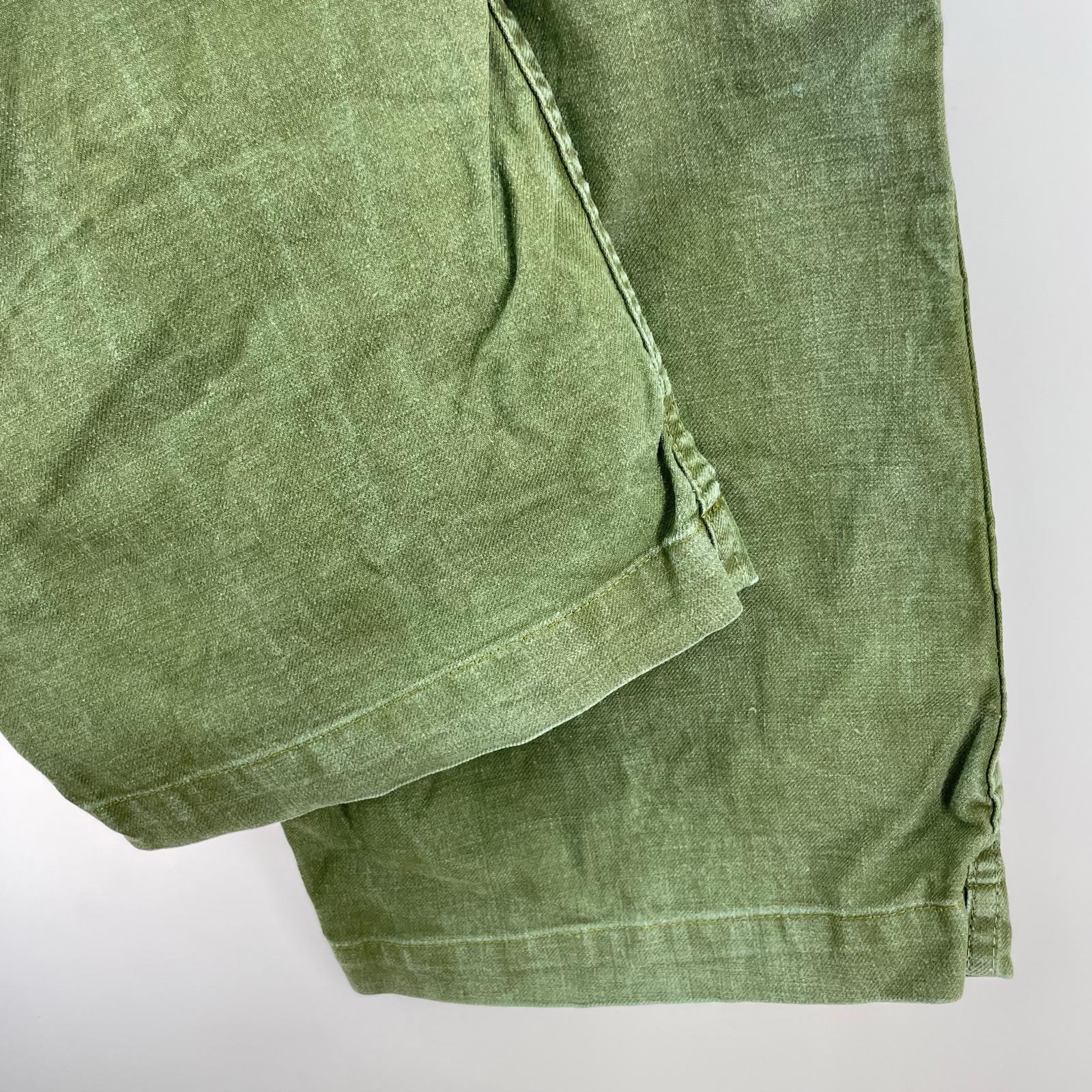 パンツ 40s頃 スウェーデン軍 針刺しシンチバック ワークパンツ カーキ