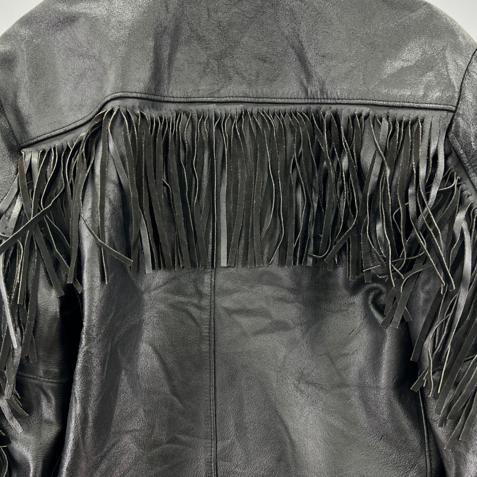 ライダースジャケット 70s Sears Fringe Double Riders Jacket ブラック