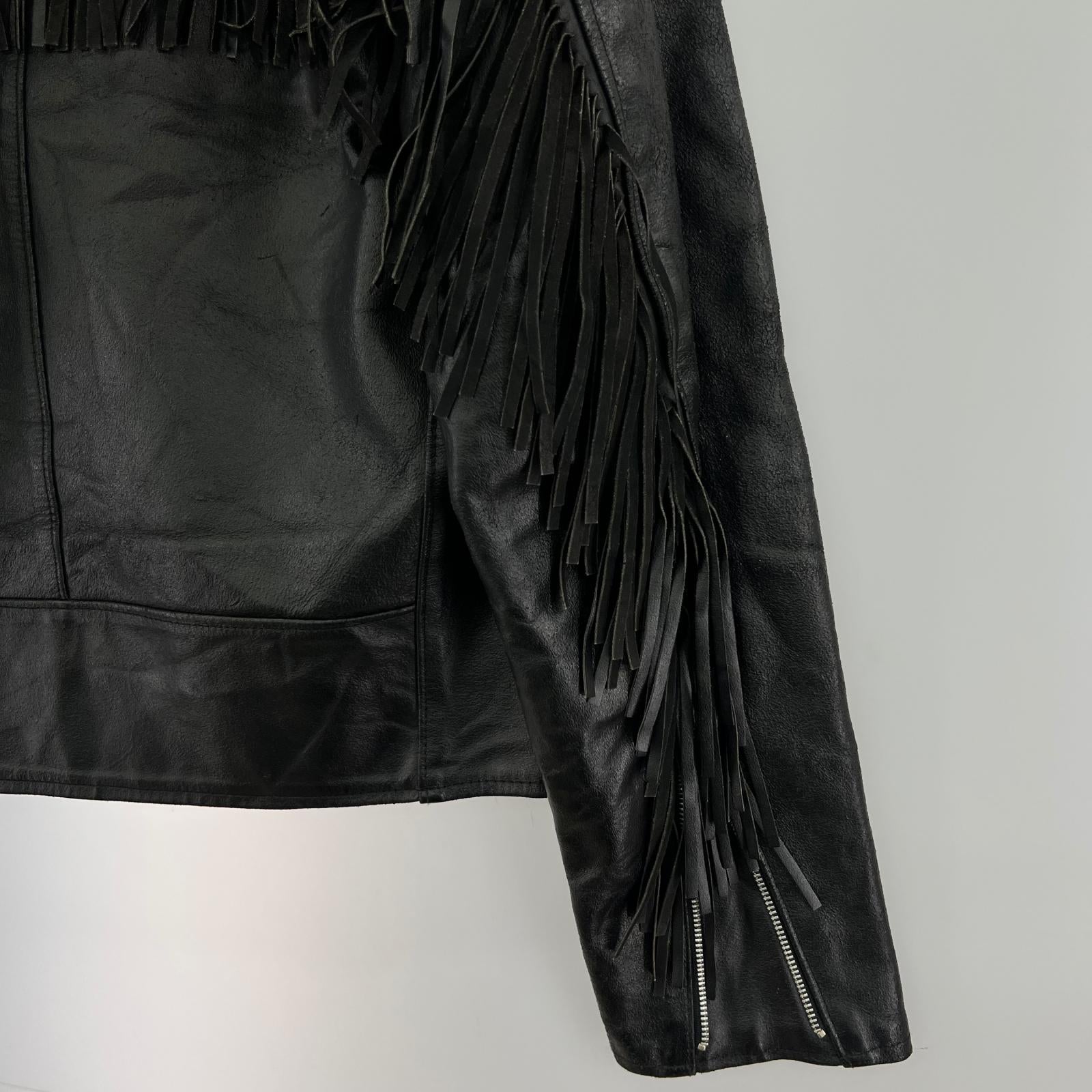 ライダースジャケット 70s Sears Fringe Double Riders Jacket ブラック