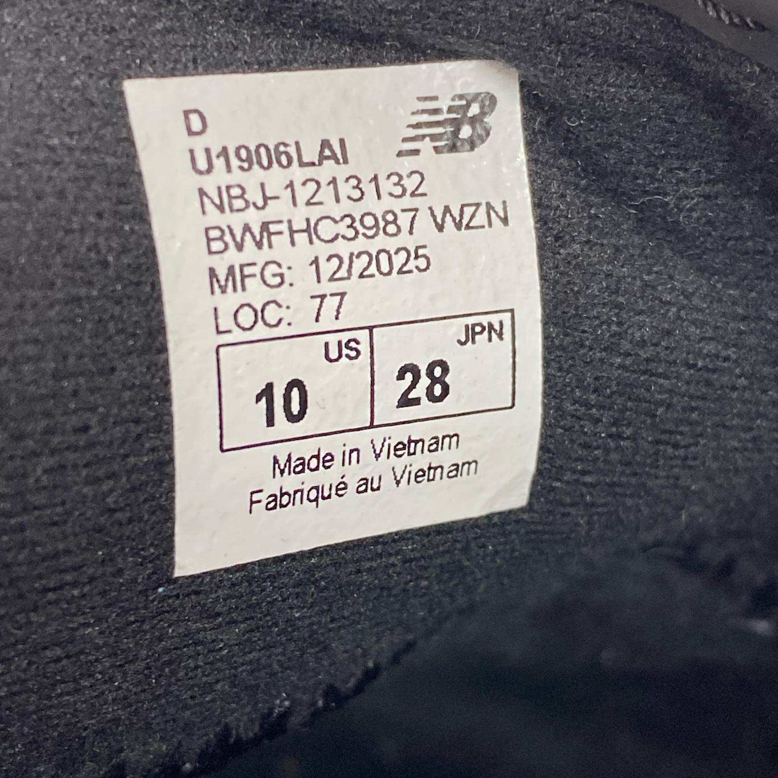 スニーカー NEW BALANCE U1906LAI スニーカーローファー 28.0 ブラック 28cm (US10 UK9 1/2 EU46) ブラック