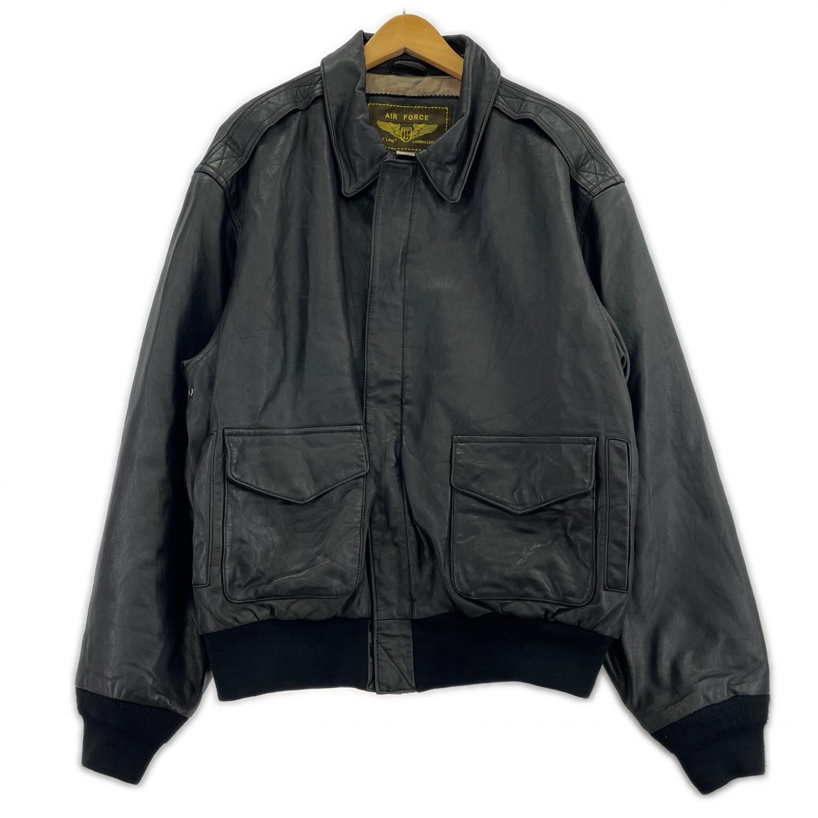 レザージャケット LUXURY LANE AIR FORCE A-2 黒 レザー (L) L ブラック