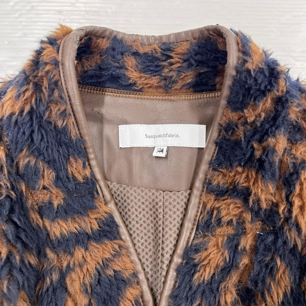 ジャケット jacquard boa hanten M ブラウン