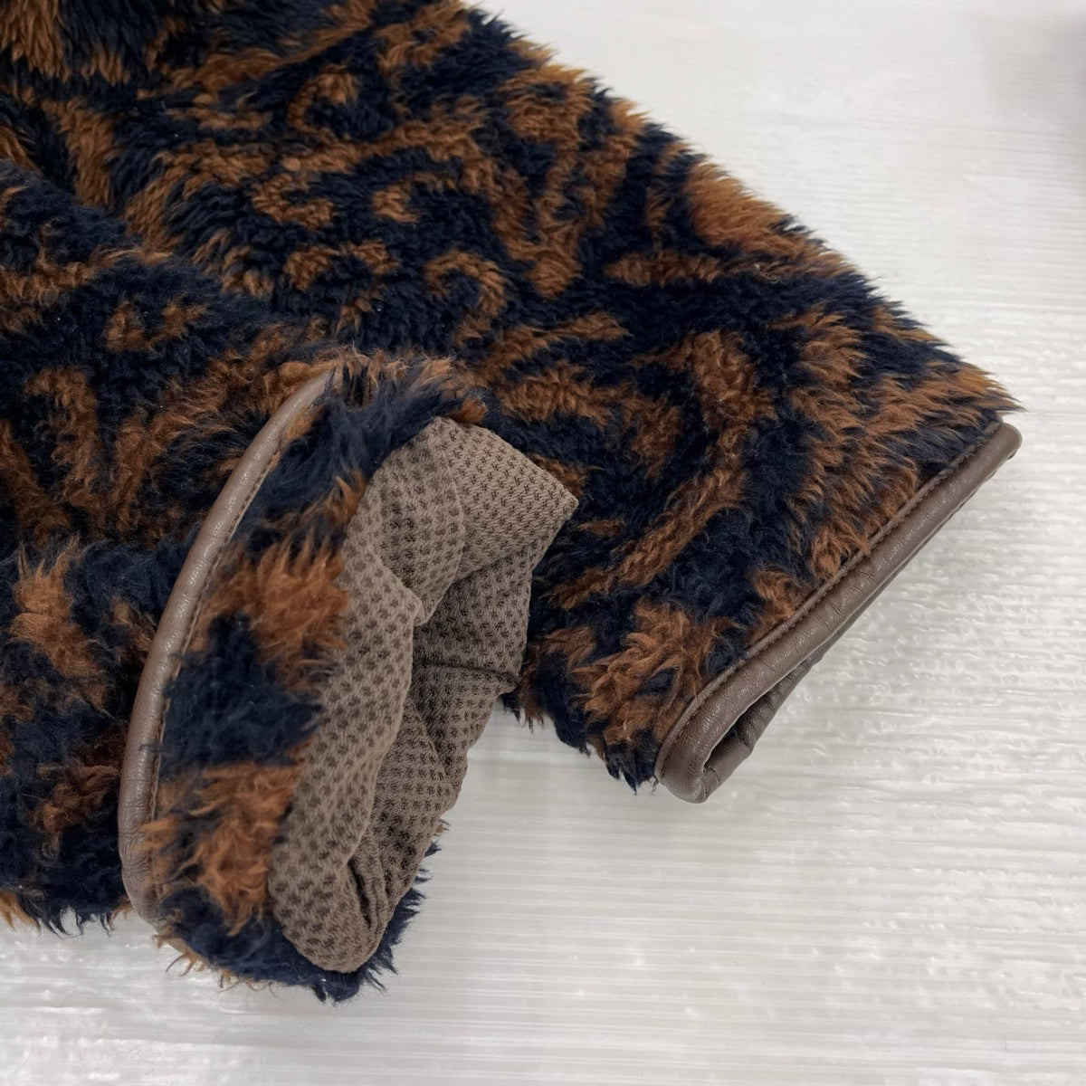 ジャケット jacquard boa hanten M ブラウン