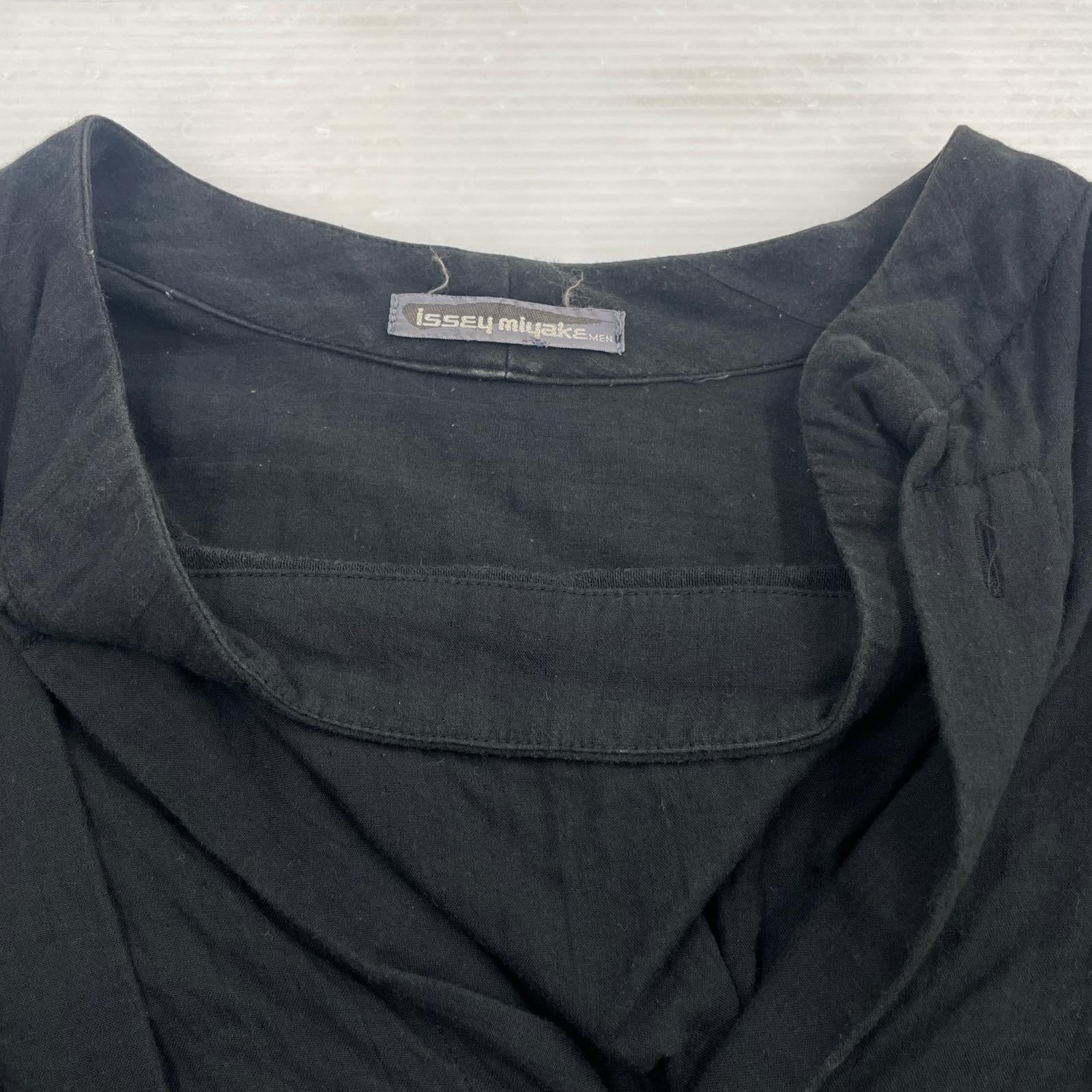 長袖シャツ ISSEY MIYAKE 80s 筆タグ プルオーバーシャツ セットアップ ブラック ブラック