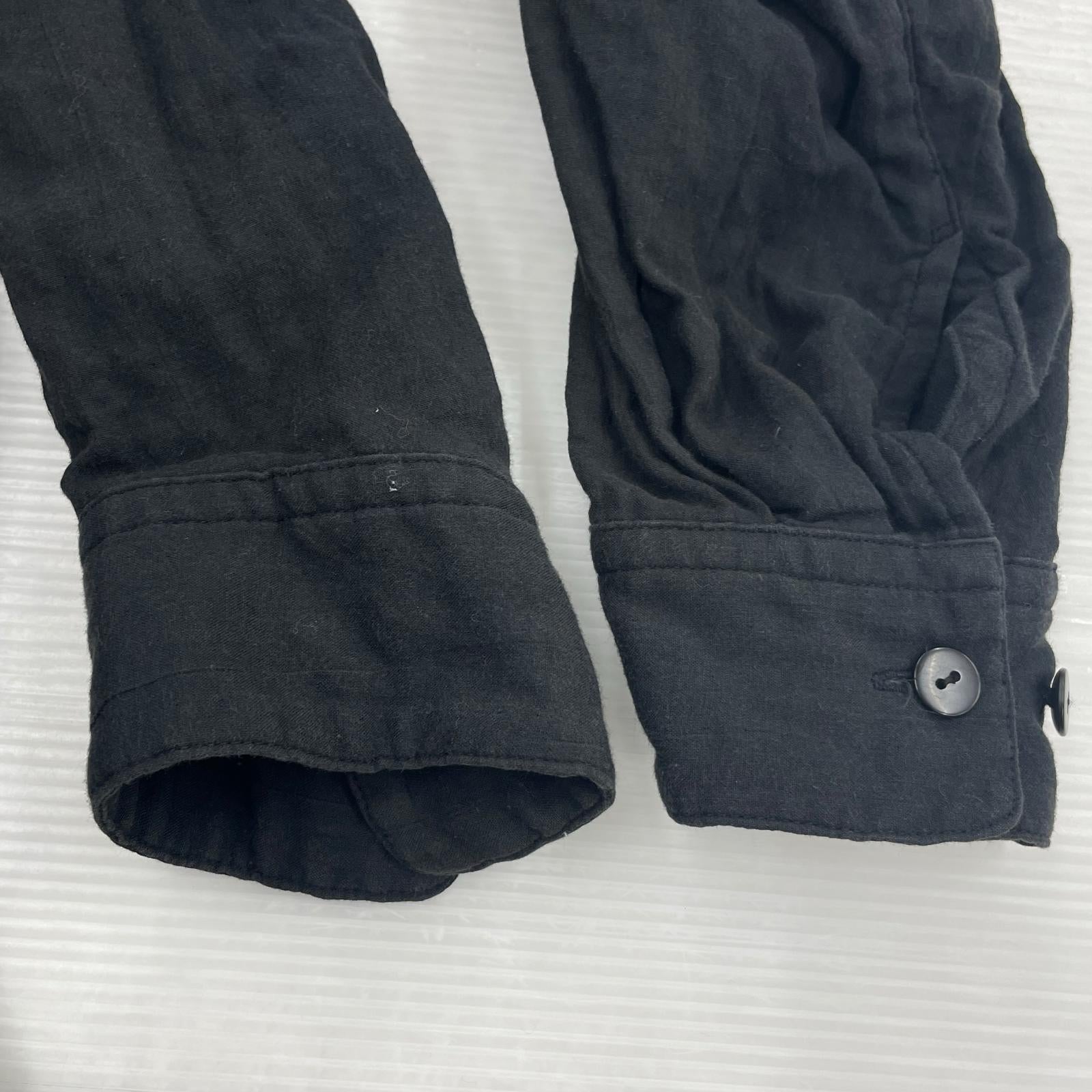 長袖シャツ ISSEY MIYAKE 80s 筆タグ プルオーバーシャツ セットアップ ブラック ブラック