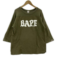 スウェット 90S ロゴプリント 七分袖 M GRN M グリーン