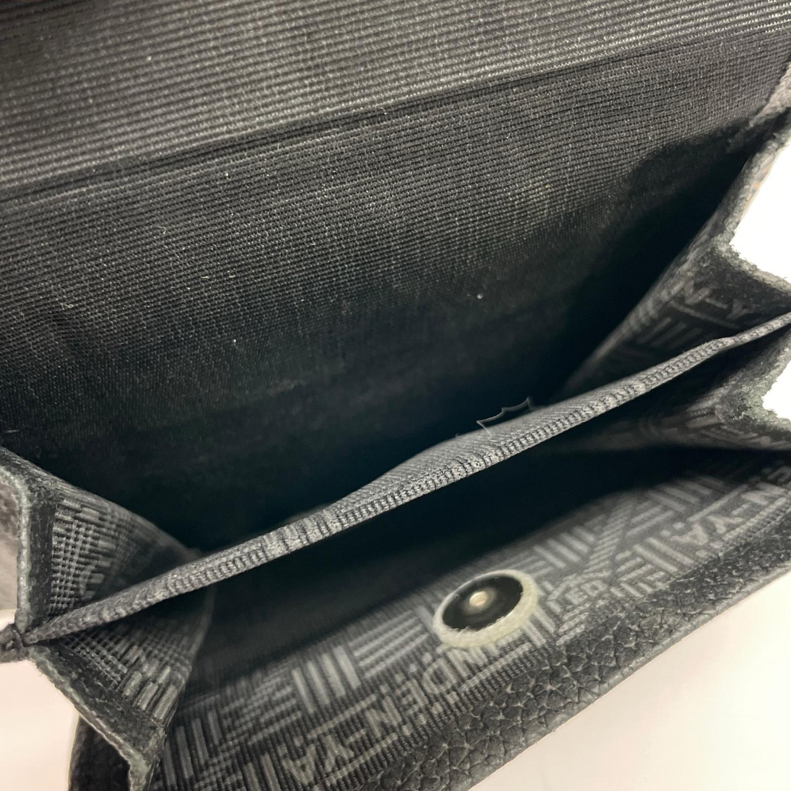 コンパクトウォレット 印傳屋　二つ折り財布 本革 和柄 庵 甲州印伝 レザー ブラック