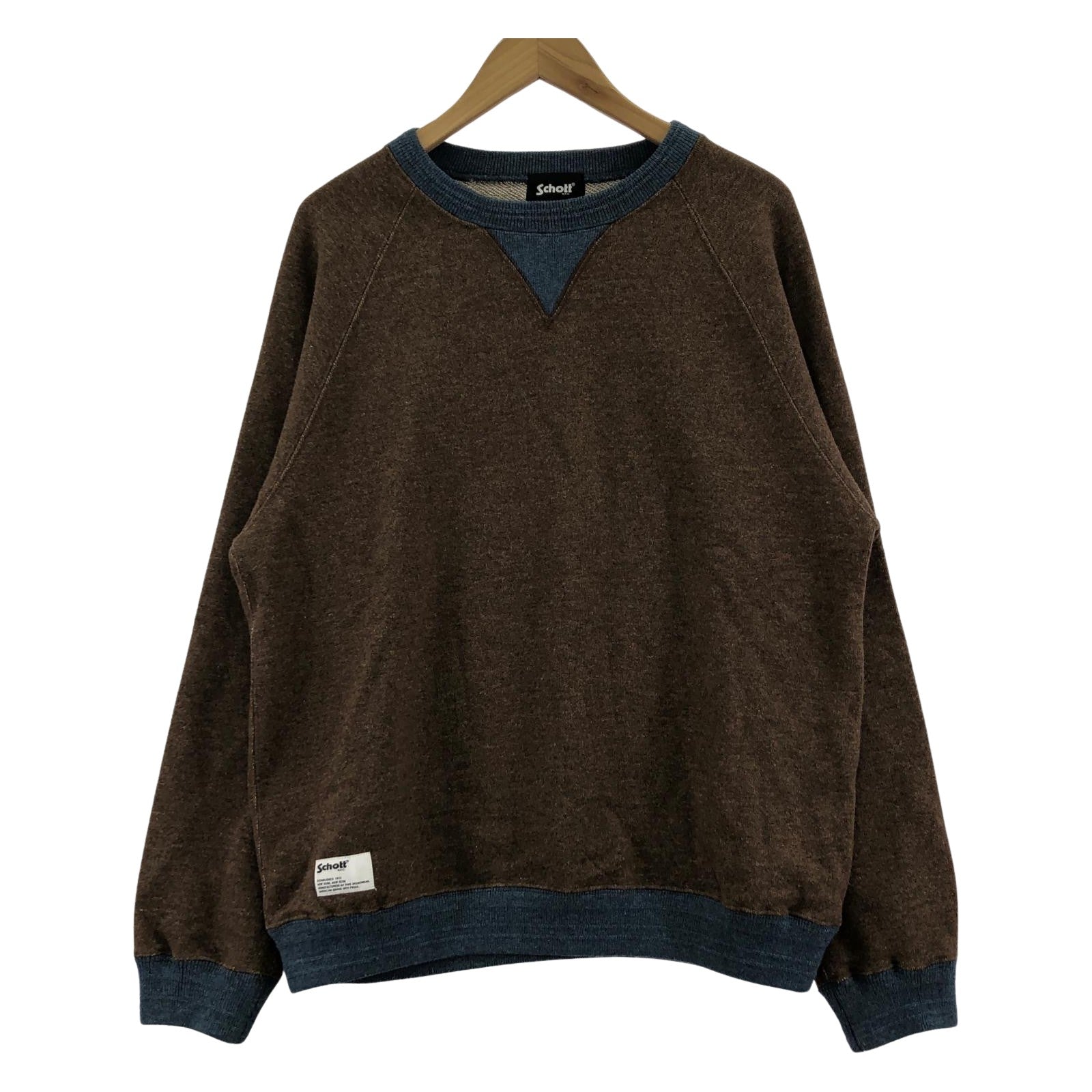 スウェット 2TONE CREW SWEAT L ブラウン