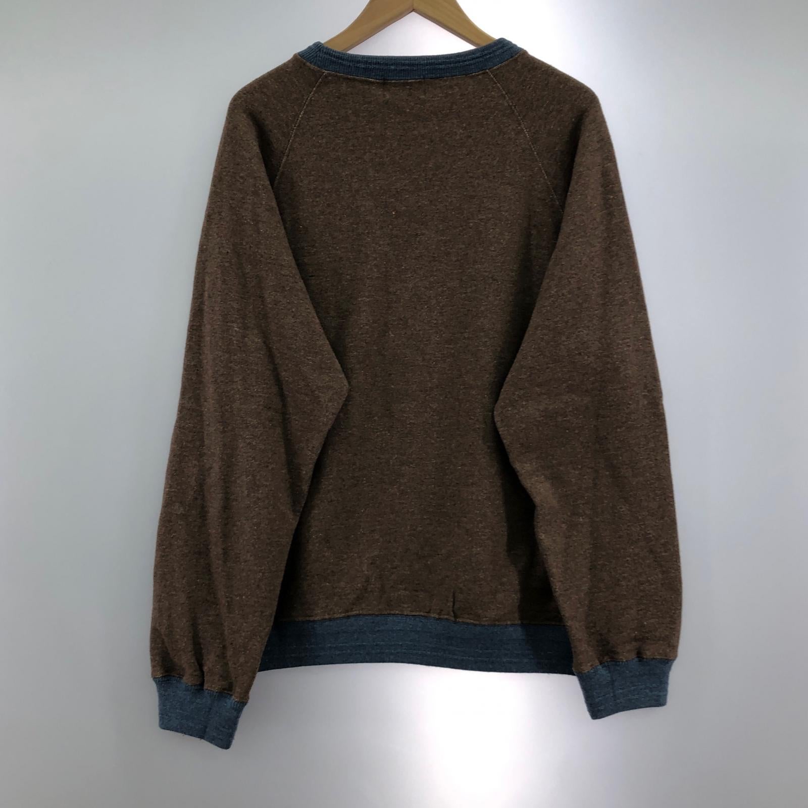 スウェット 2TONE CREW SWEAT L ブラウン