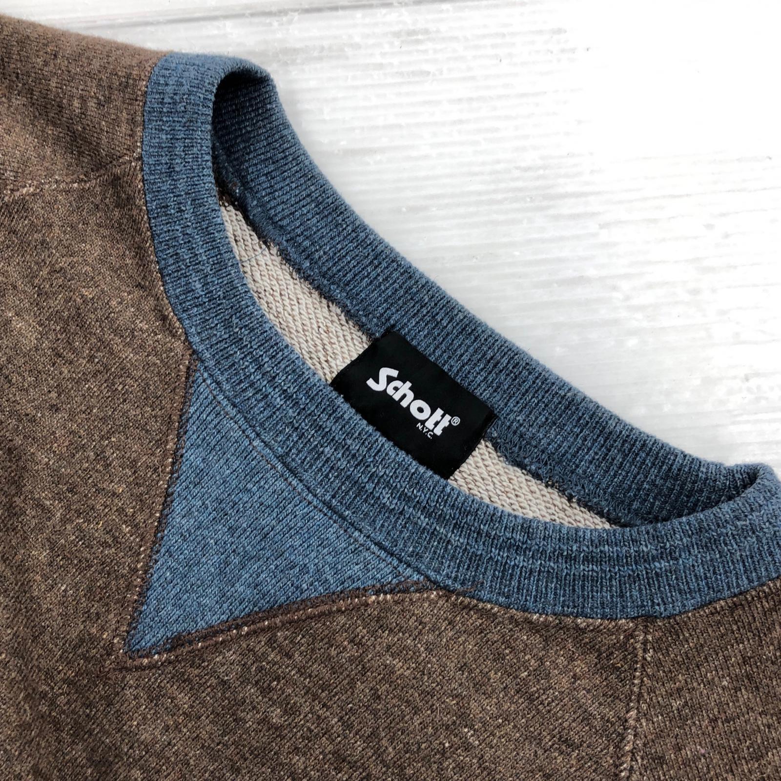 スウェット 2TONE CREW SWEAT L ブラウン