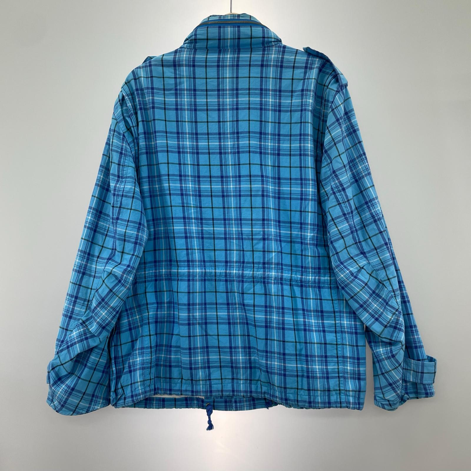 ジャケット 00s チェック M-65type ジャケット BLU L L
