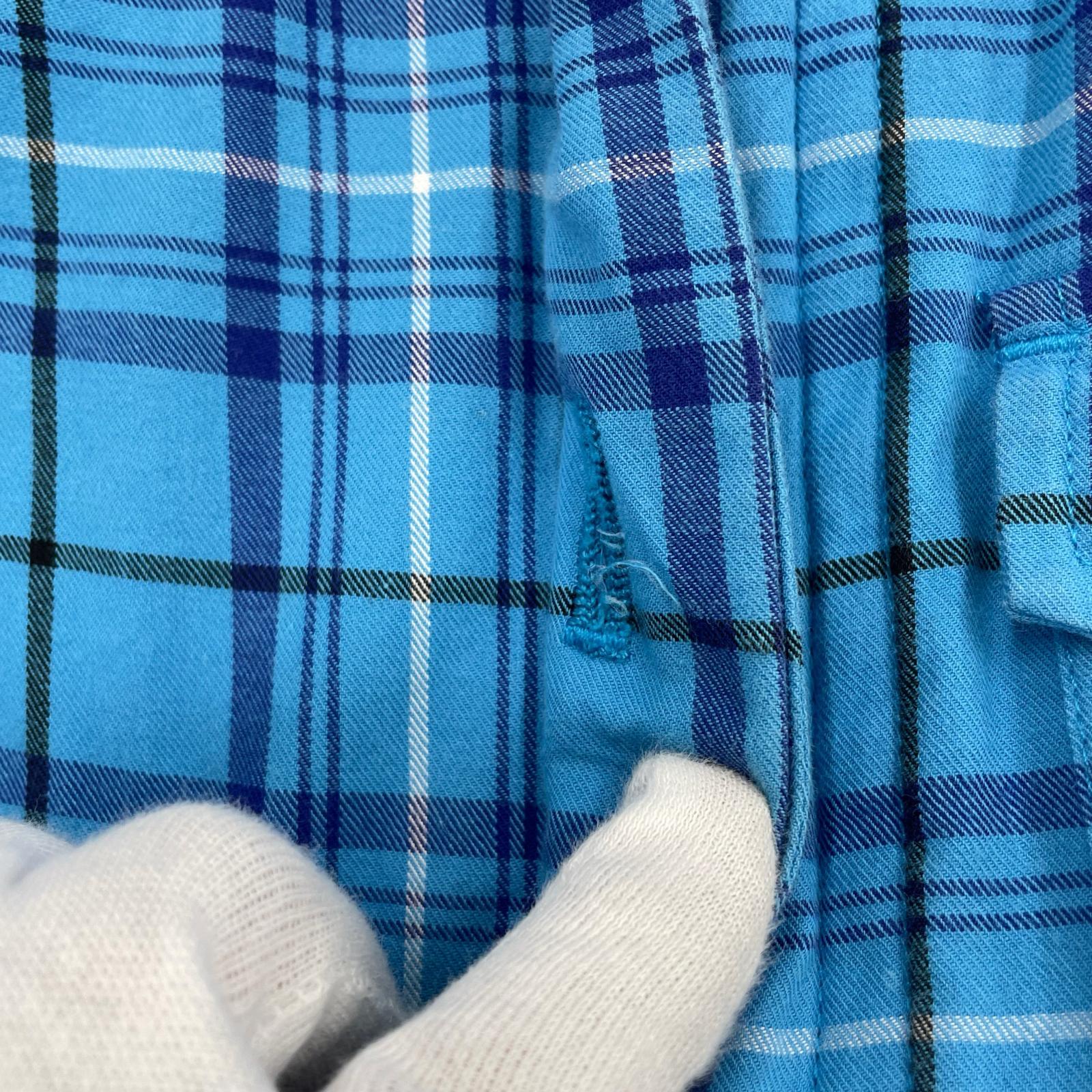 ジャケット 00s チェック M-65type ジャケット BLU L L