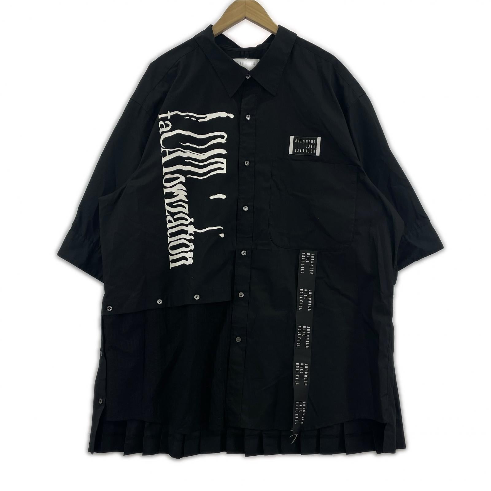 半袖シャツ JUVENILE HALL ROLLCALL 24SS オーバーサイズ デザインシャツ 黒 ブラック