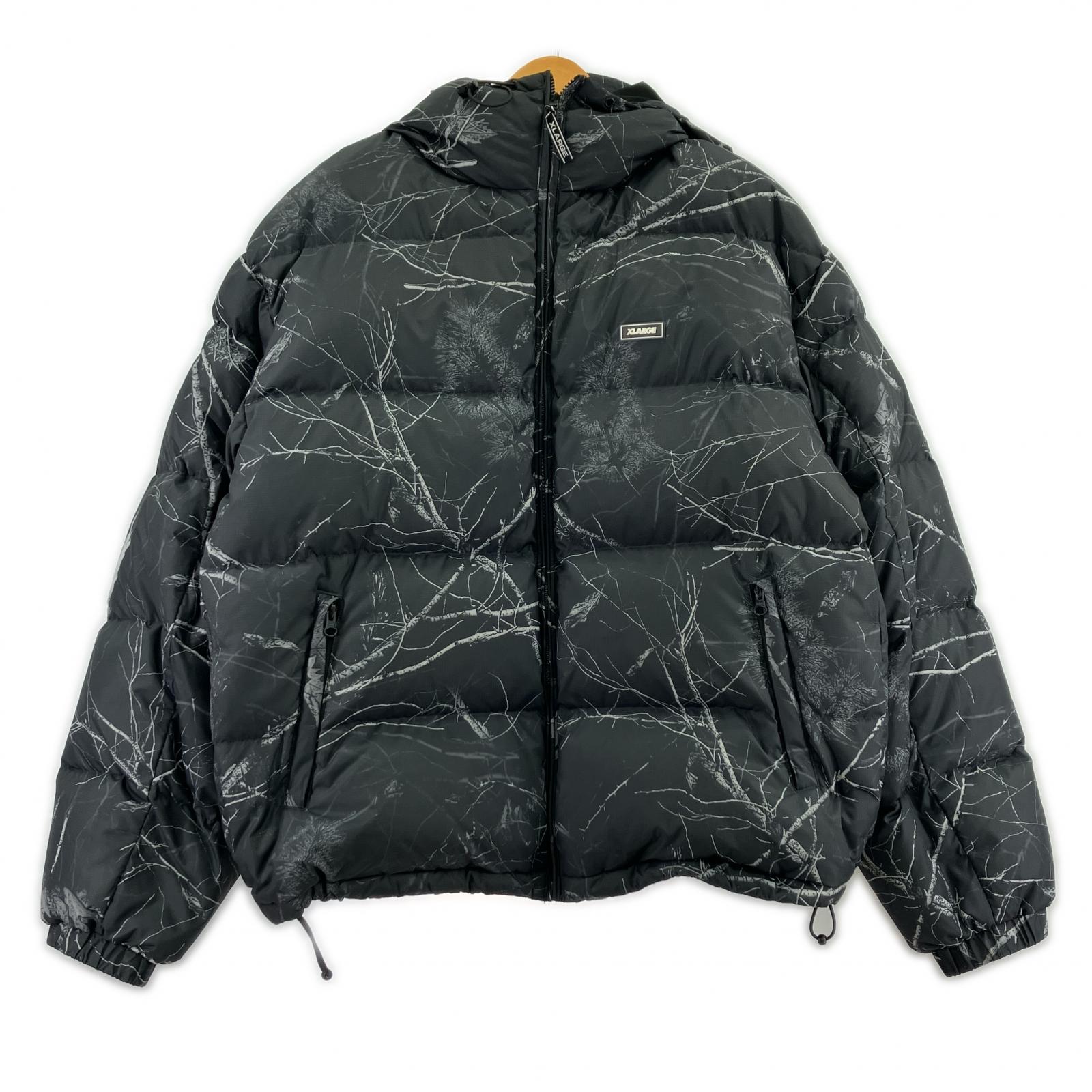 ダウンジャケット RIPSTOP HOODED DOWN JACKET リアルツリー 黒 (L) L ブラック
