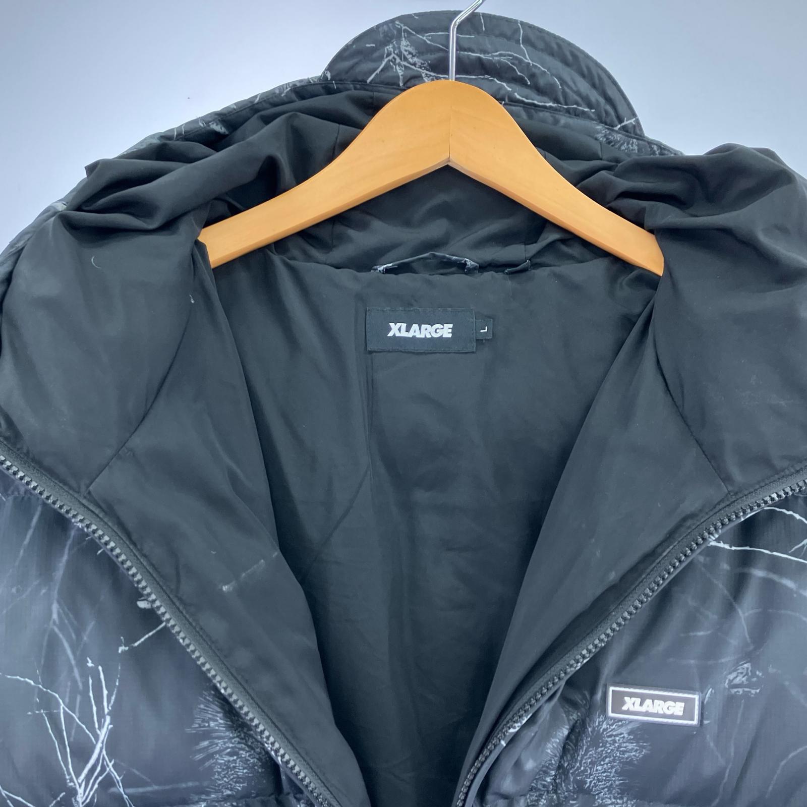 ダウンジャケット RIPSTOP HOODED DOWN JACKET リアルツリー 黒 (L) L ブラック
