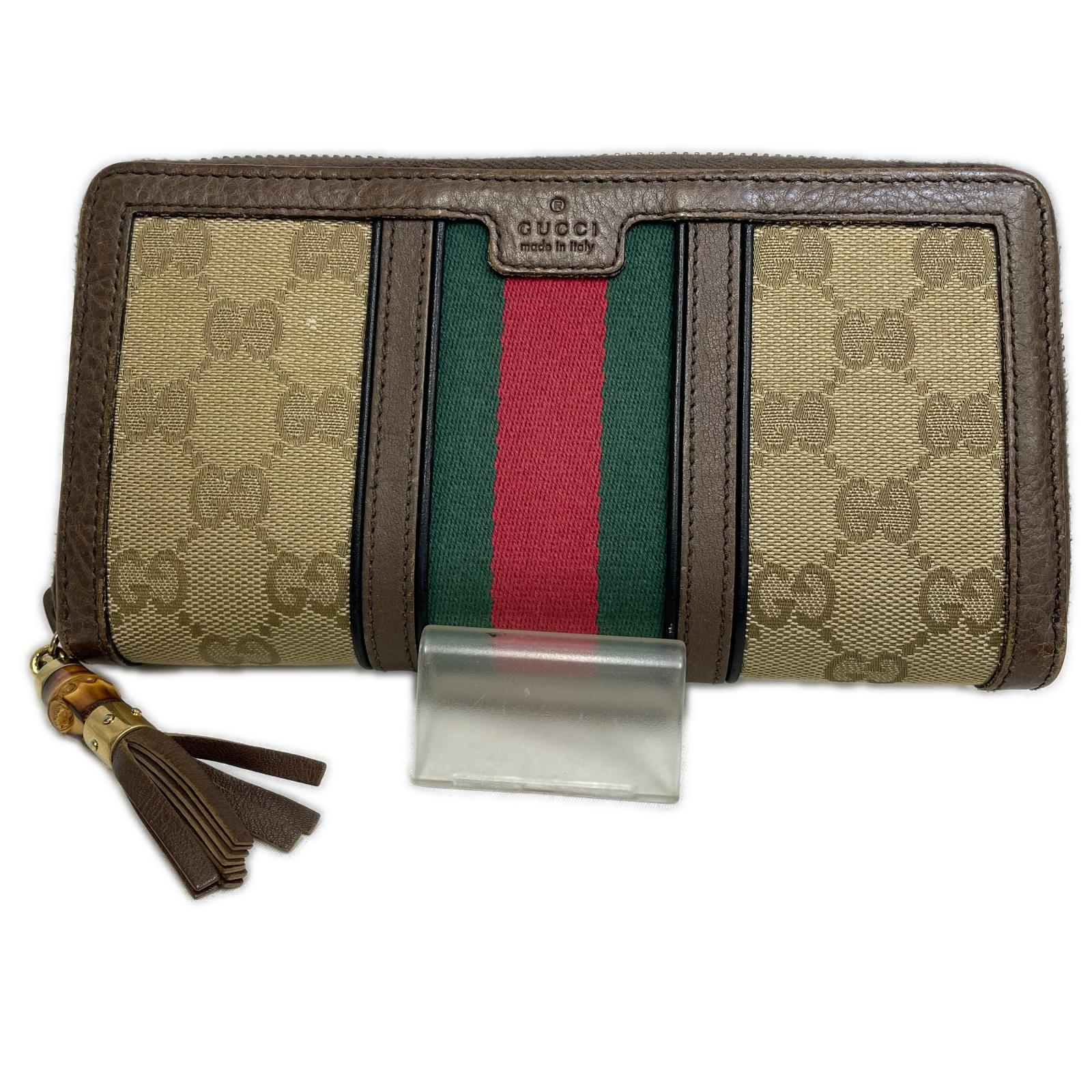 GUCCI/バンブータッセル/GGキャンバス/ラウンドジップ 353651