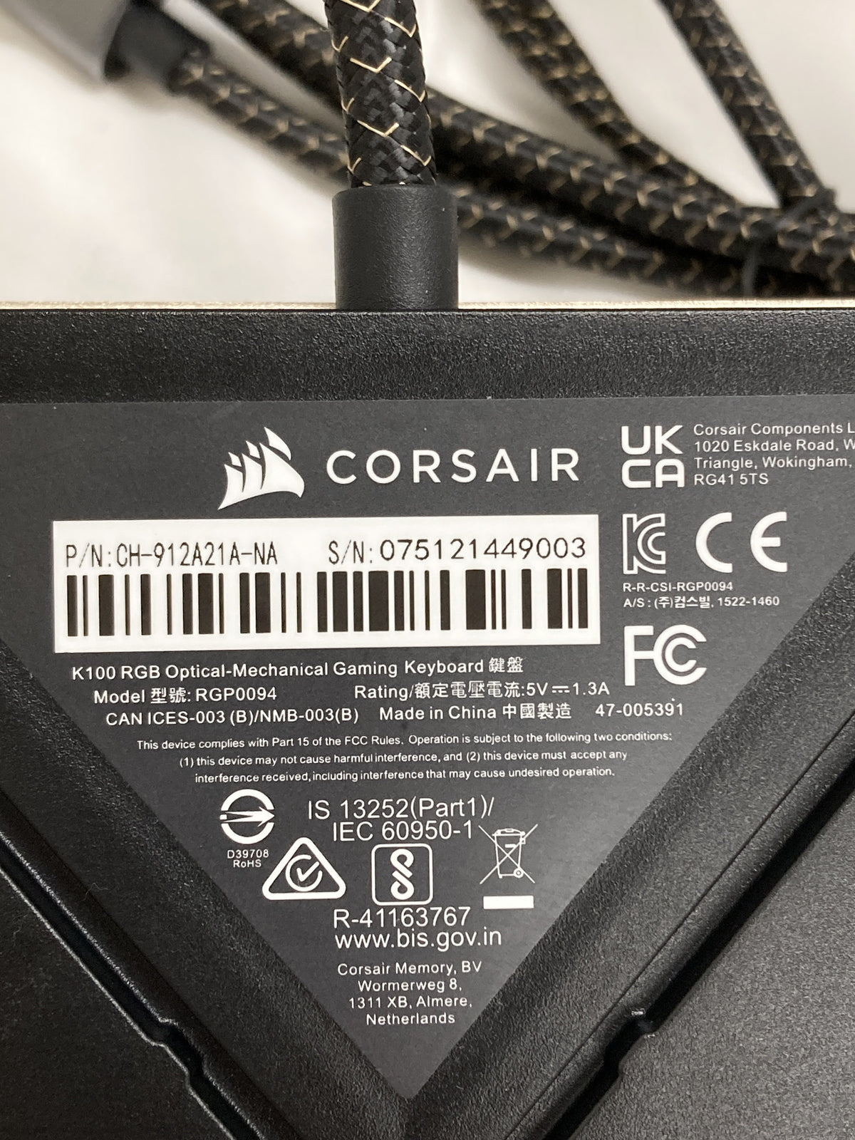 CORSAIR K100 RGB ゲーミングキーボード ゴールド K100 PC周辺機器