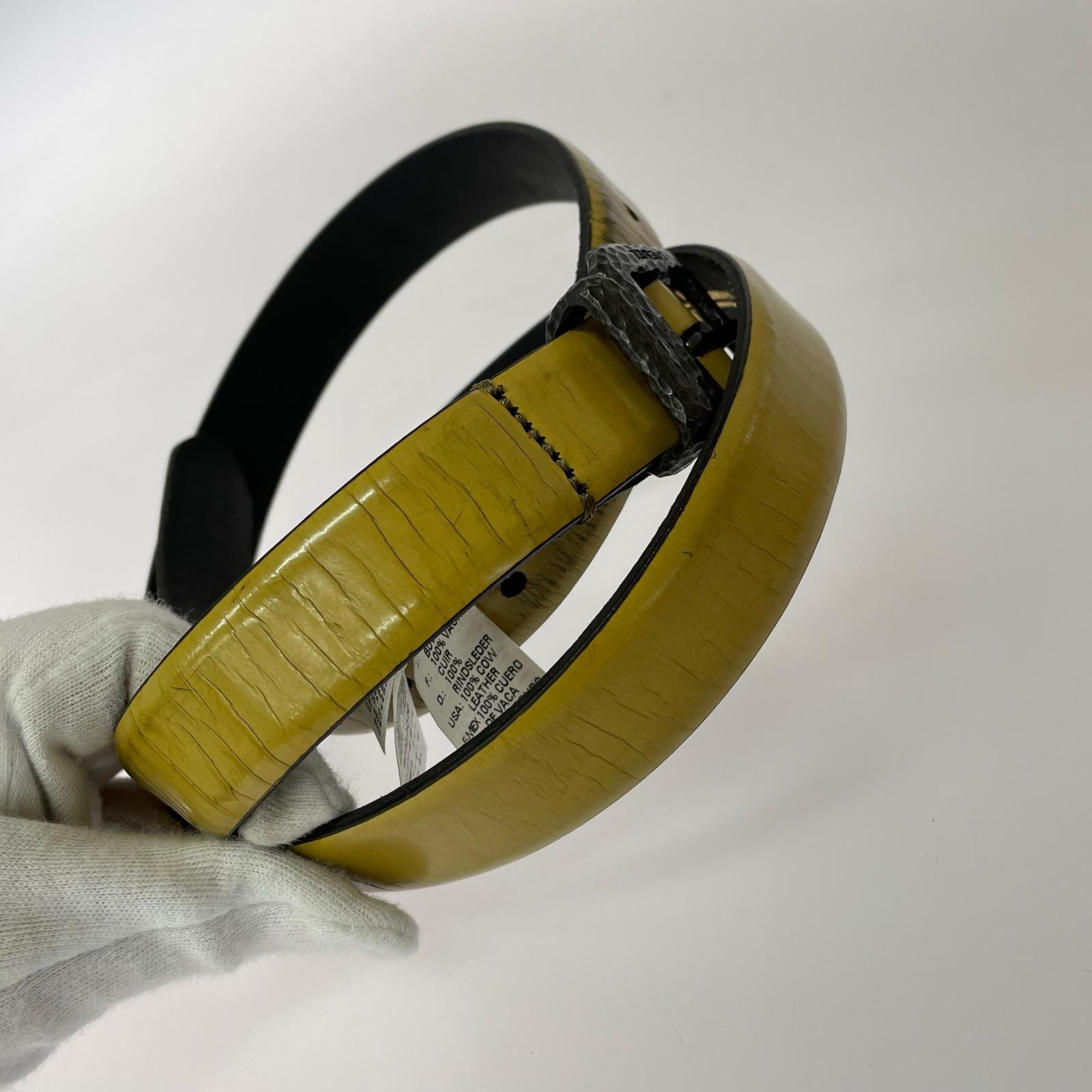 その他アクセサリー レザーベルト 黄 イエロー