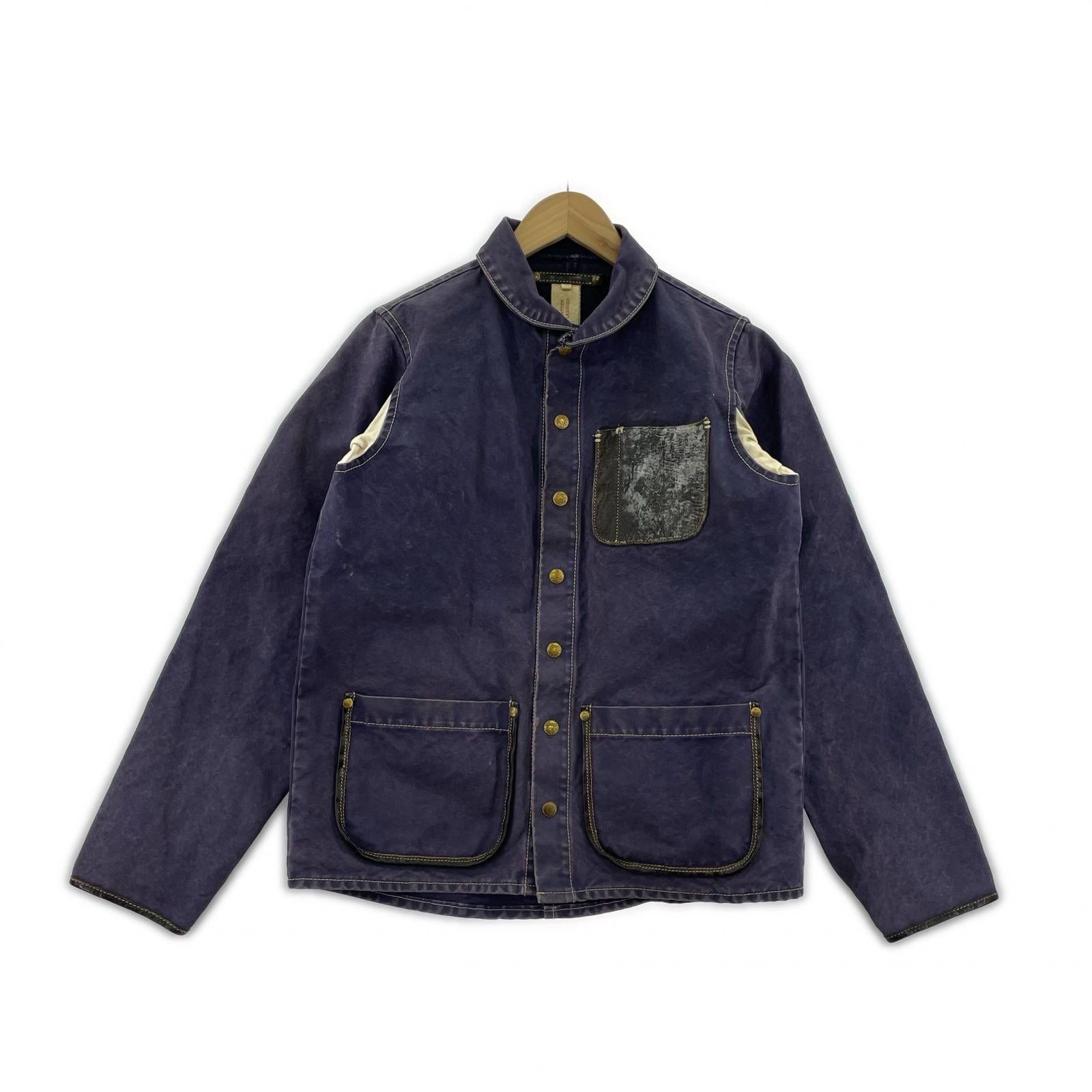 ジャケット レザーカバーオール NVY 36 ネイビー