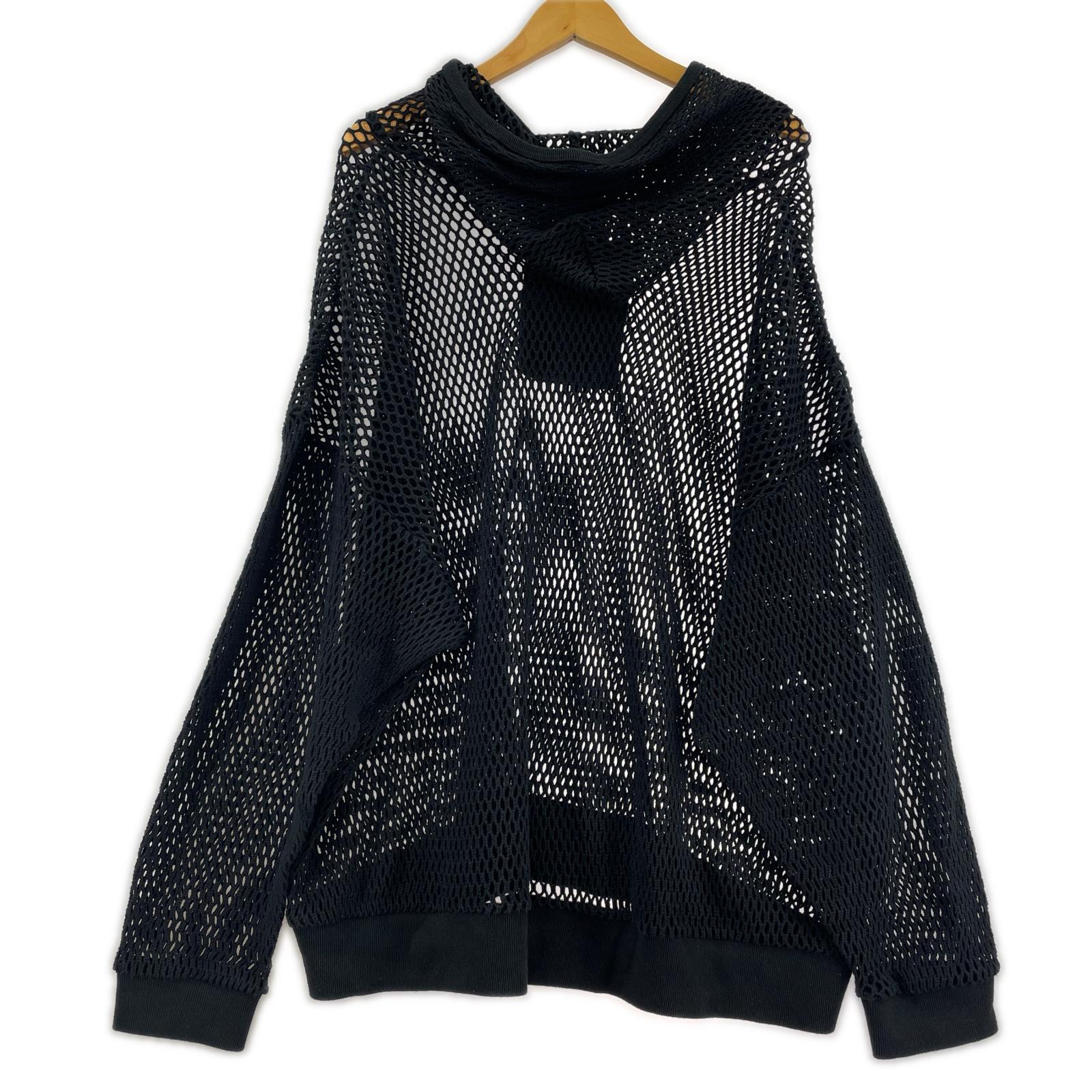 パーカー メッシュ 黒 (Ｌ) L ブラック