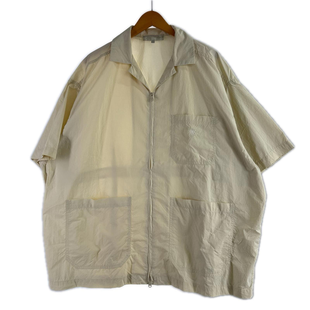 半袖シャツ ZIP UP S/S SHIRT WHITE SIZE:XL ホワイト