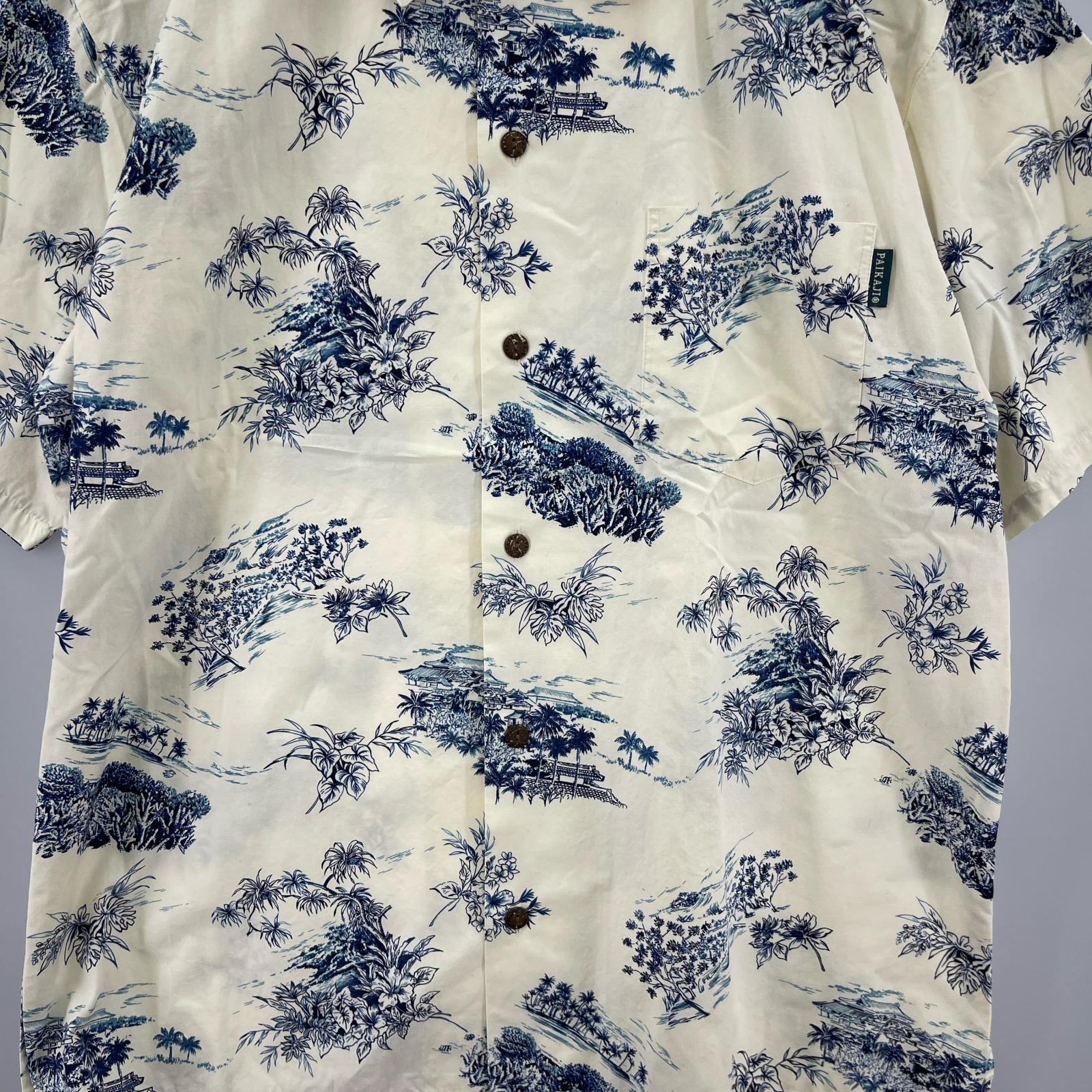 半袖シャツ PAIKAJI Cotton Aloha Shirt L WHT L ホワイト