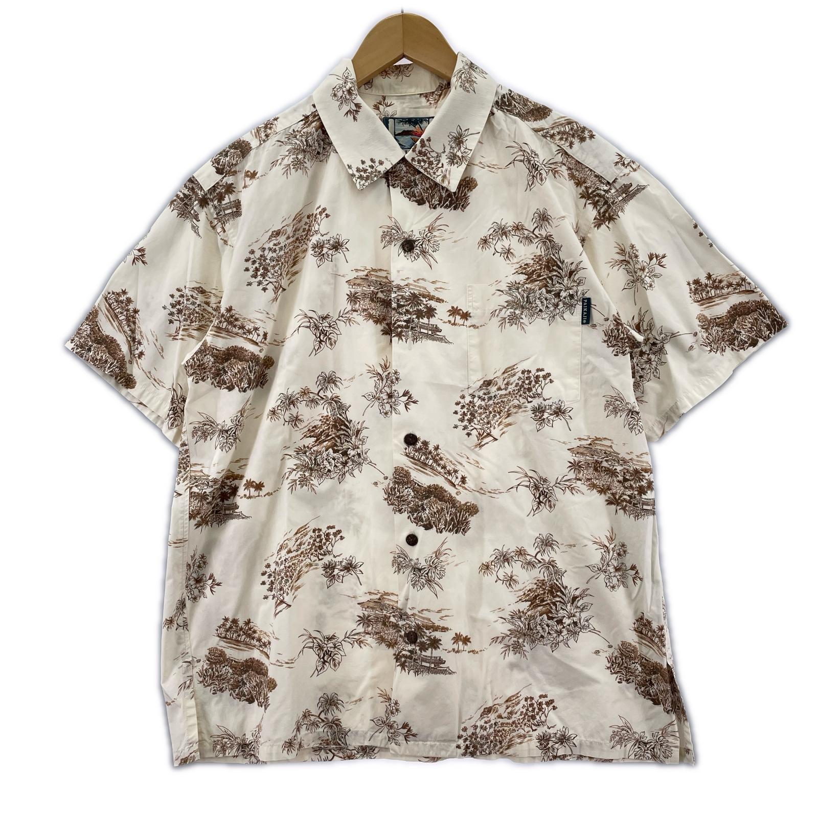 半袖シャツ PAIKAJI Cotton Aloha Shirt L WHT L ベージュ