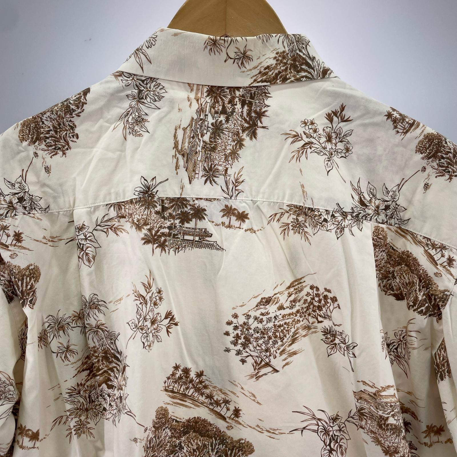 半袖シャツ PAIKAJI Cotton Aloha Shirt L WHT L ベージュ