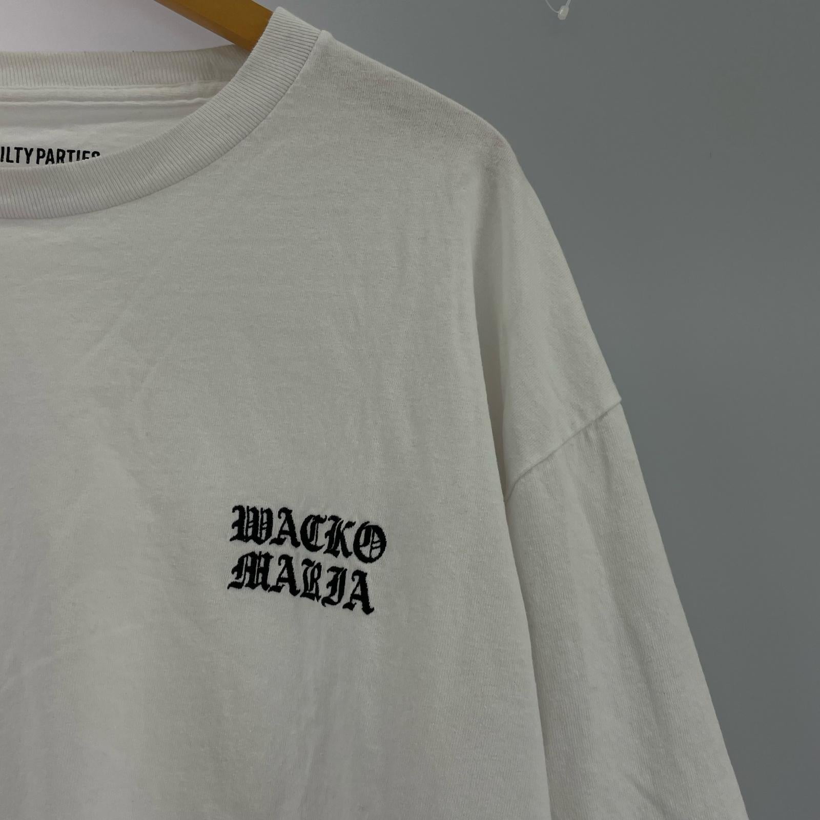長袖Ｔシャツ 袖プリント L/Sカットソー ホワイト ホワイト