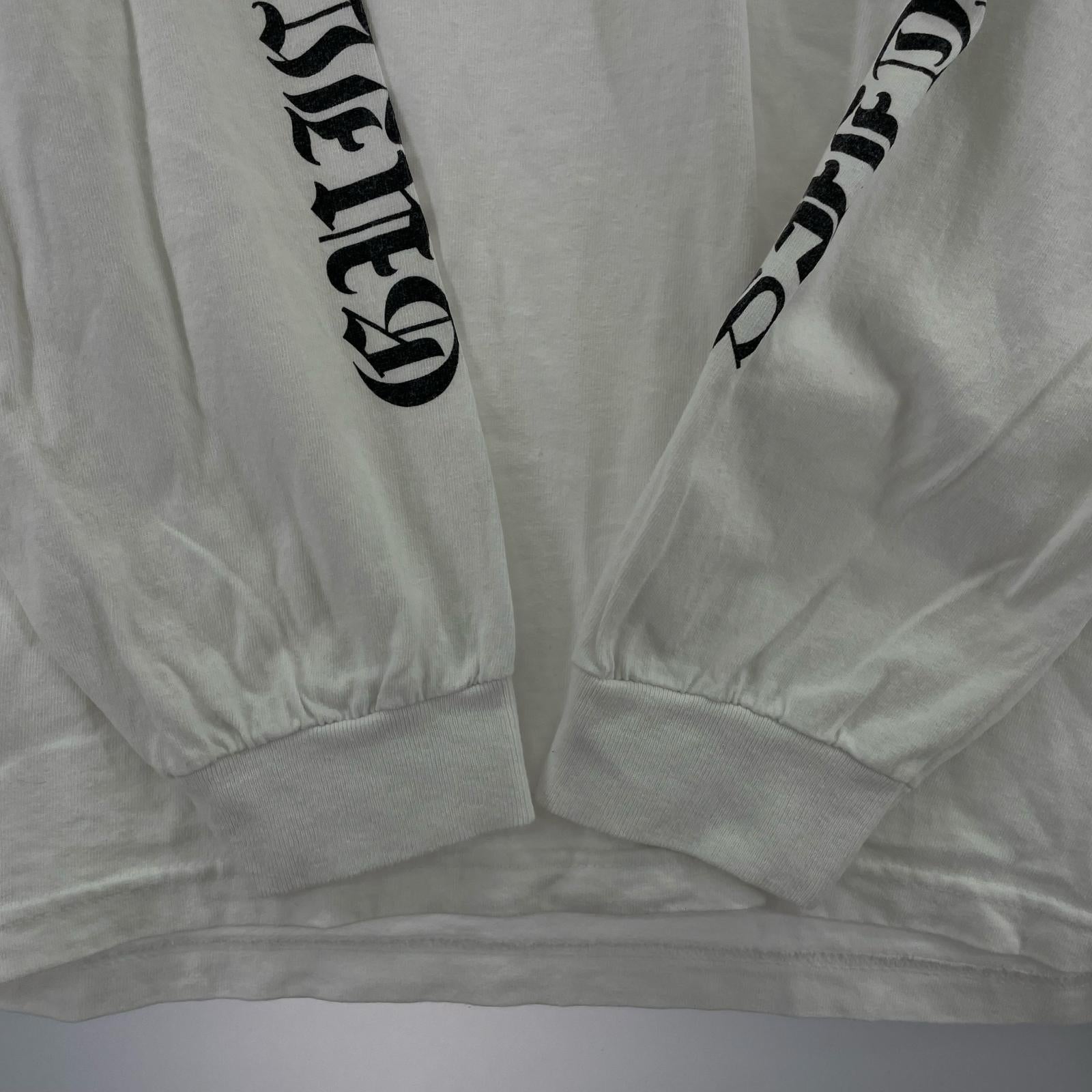 長袖Ｔシャツ 袖プリント L/Sカットソー ホワイト ホワイト