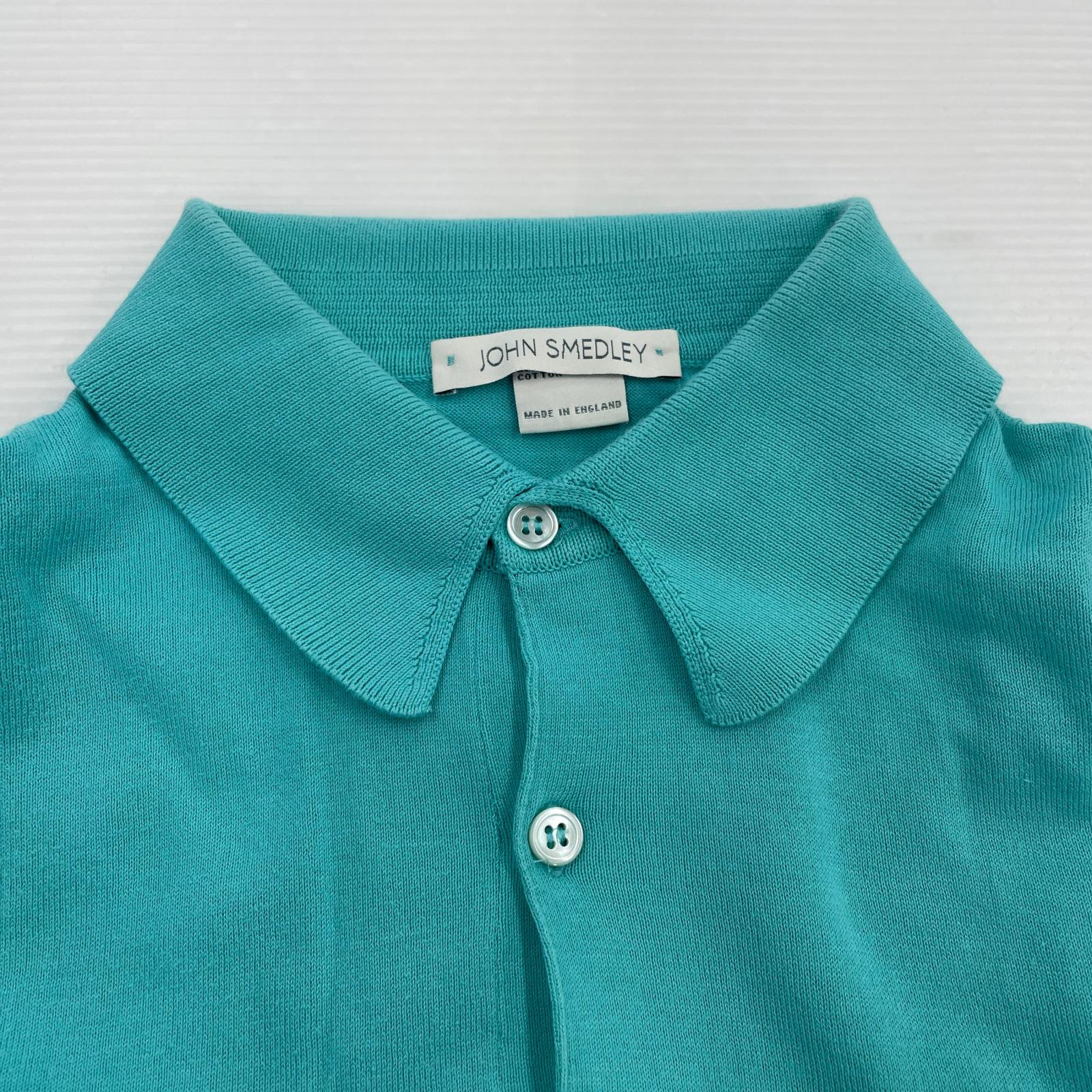 ポロシャツ 英国製 S/S ポロシャツ BLU S ブルー