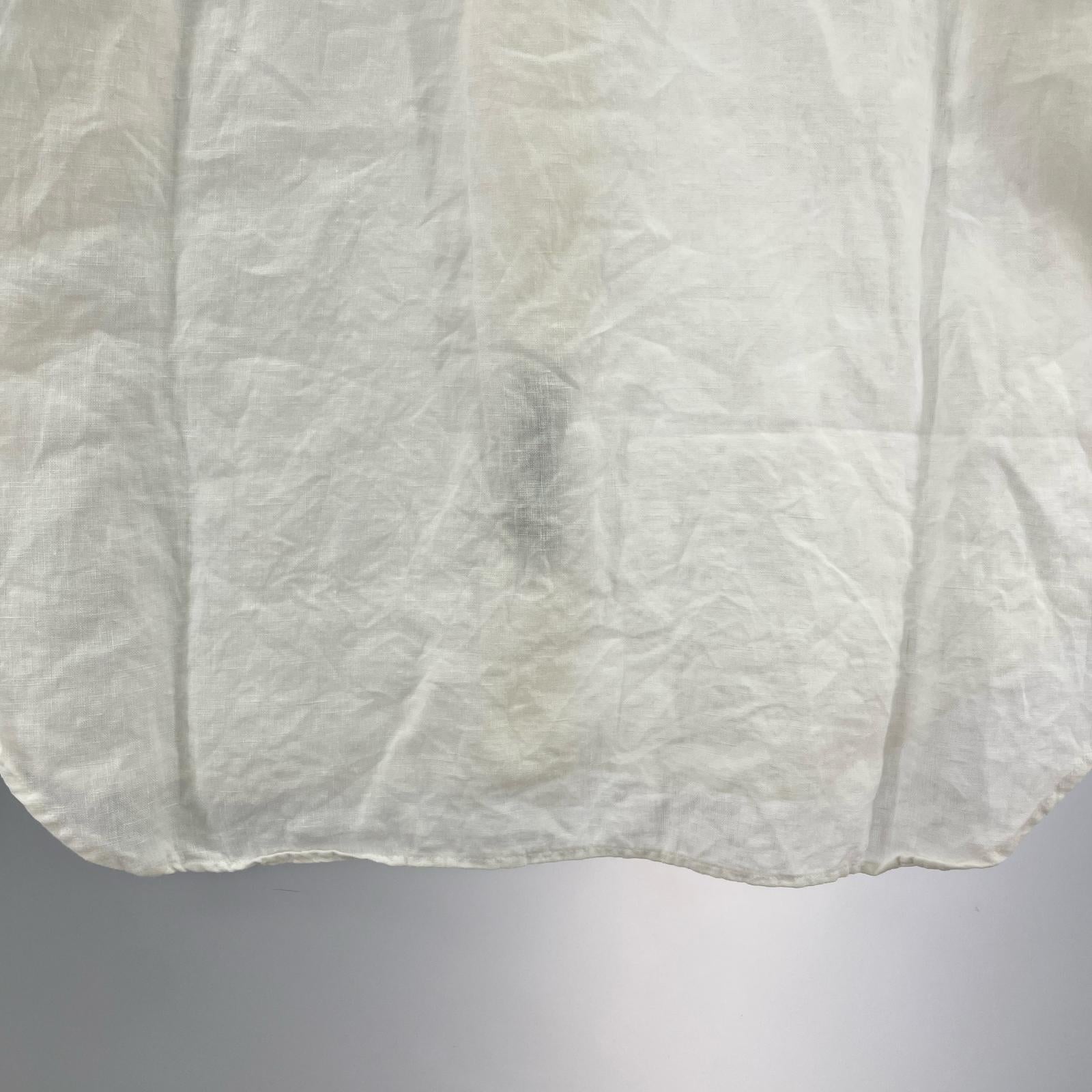 長袖シャツ individualized shirts Woven linen/cotton ホワイト