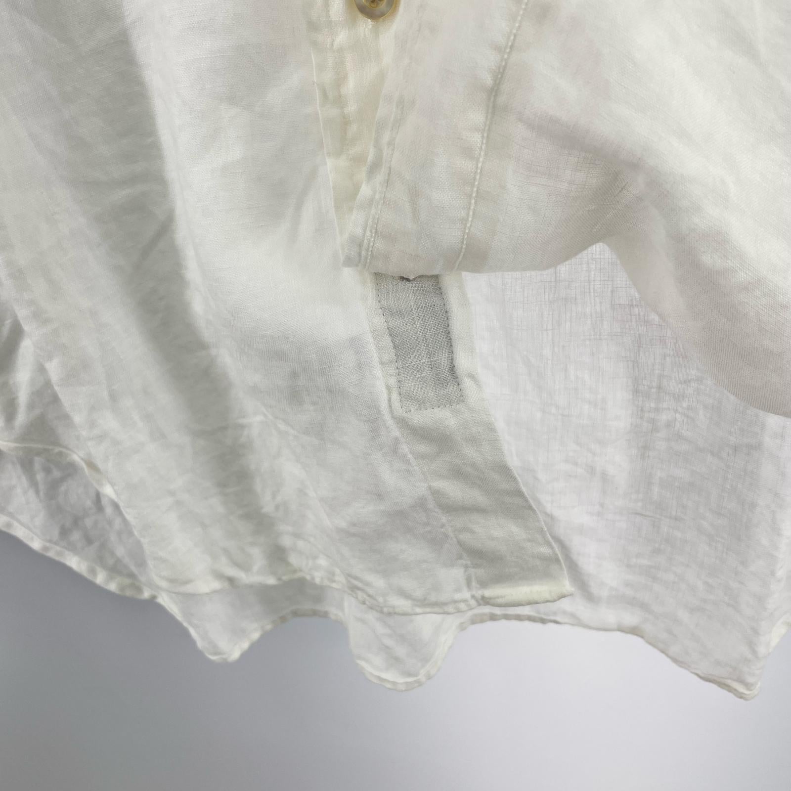 長袖シャツ individualized shirts Woven linen/cotton ホワイト