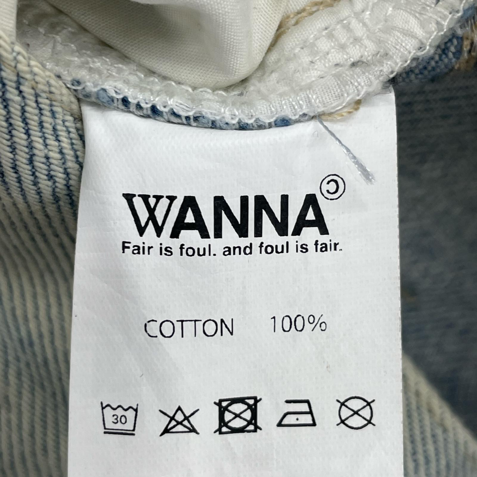 デニムパンツ WANNA デザインバギーデニム (2) 2 ブルー