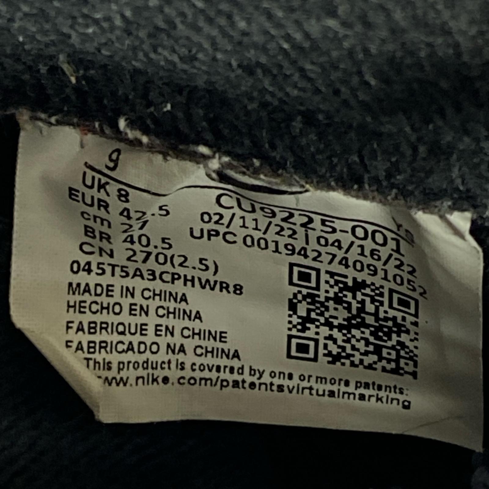 スニーカー SUPREME AIR FORCE 1LOW 27.0cm 27cm (US9 UK8 1/2 EU44) ブラック