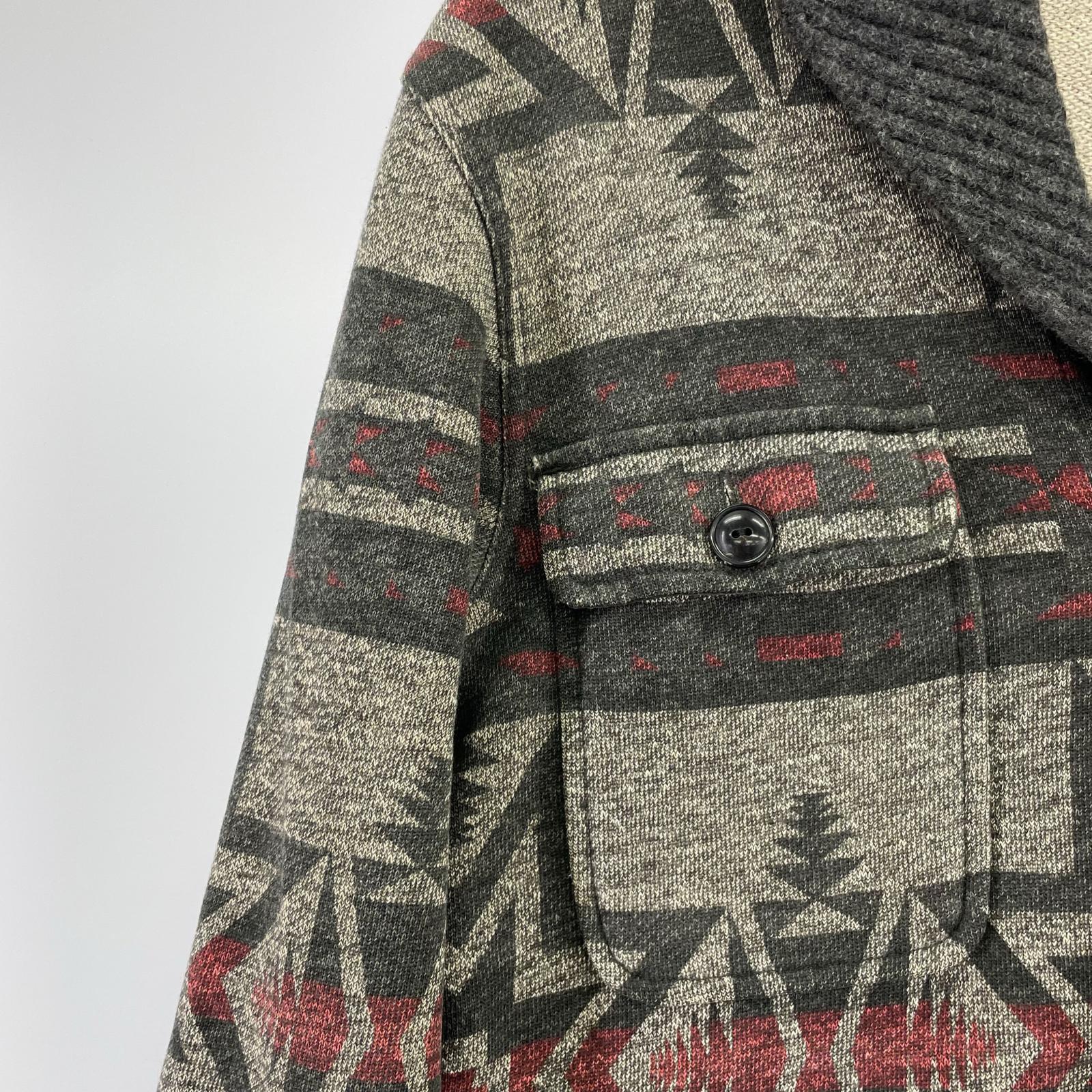 ジャケット ネイティブ柄ショールカラージャケット GRY XS グレー