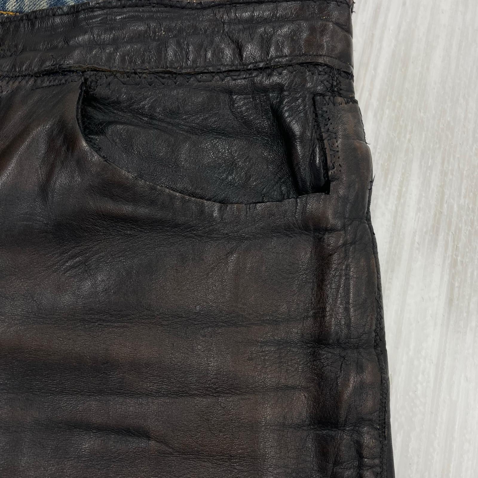 デニムパンツ 70s レザーカスタム ブーツカット 刻印4 42TALON W29 L29 ブラック