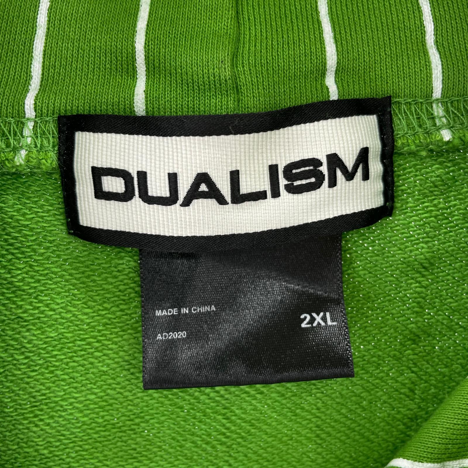 パーカー DUALISM BIGワッペン ストライプ (2XL) 緑 グリーン