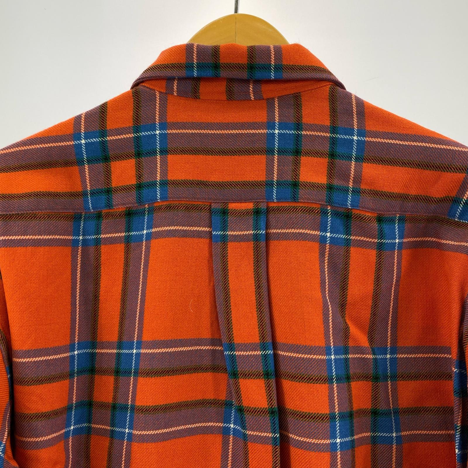 長袖シャツ COMME des GARCONS SHIRT 90s フロント切替 チェックシャツジャケット L レッド×ブルー L